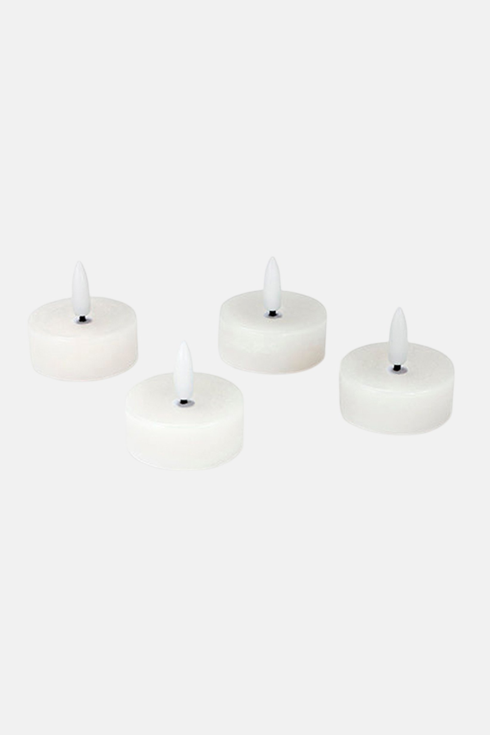 4 Pieces Of  Real Wax Led Tea Lights, White