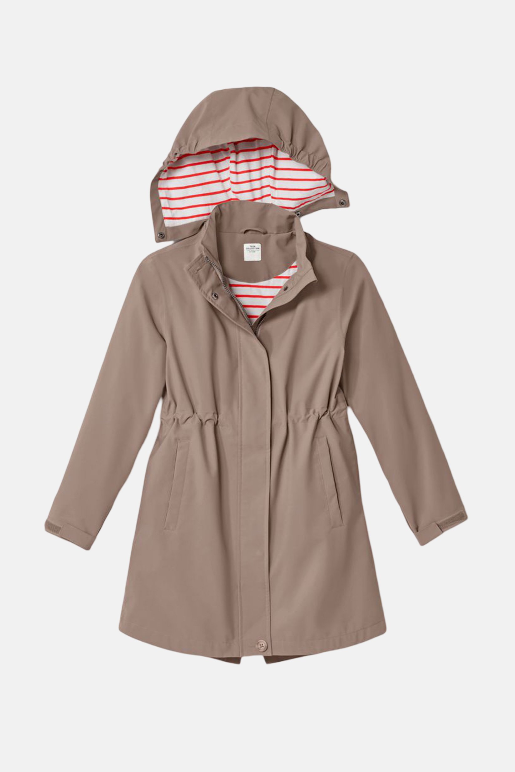 Kids Girl Long Sleeve Hooded Jackets, Light Tan