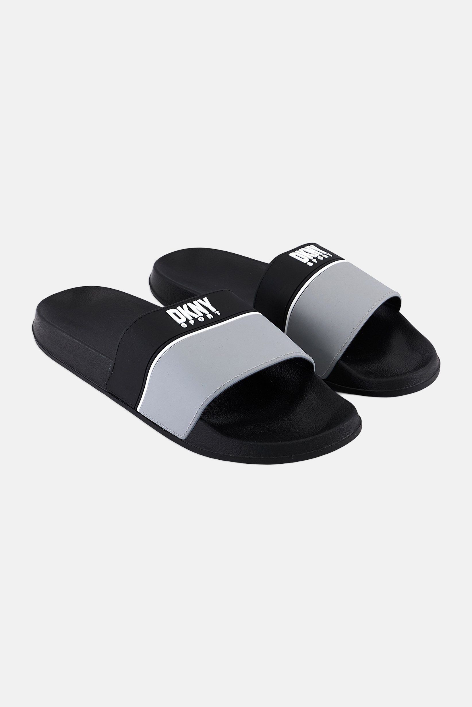 DKNY Sport Men Brand Logo Slip On Slides, Black
