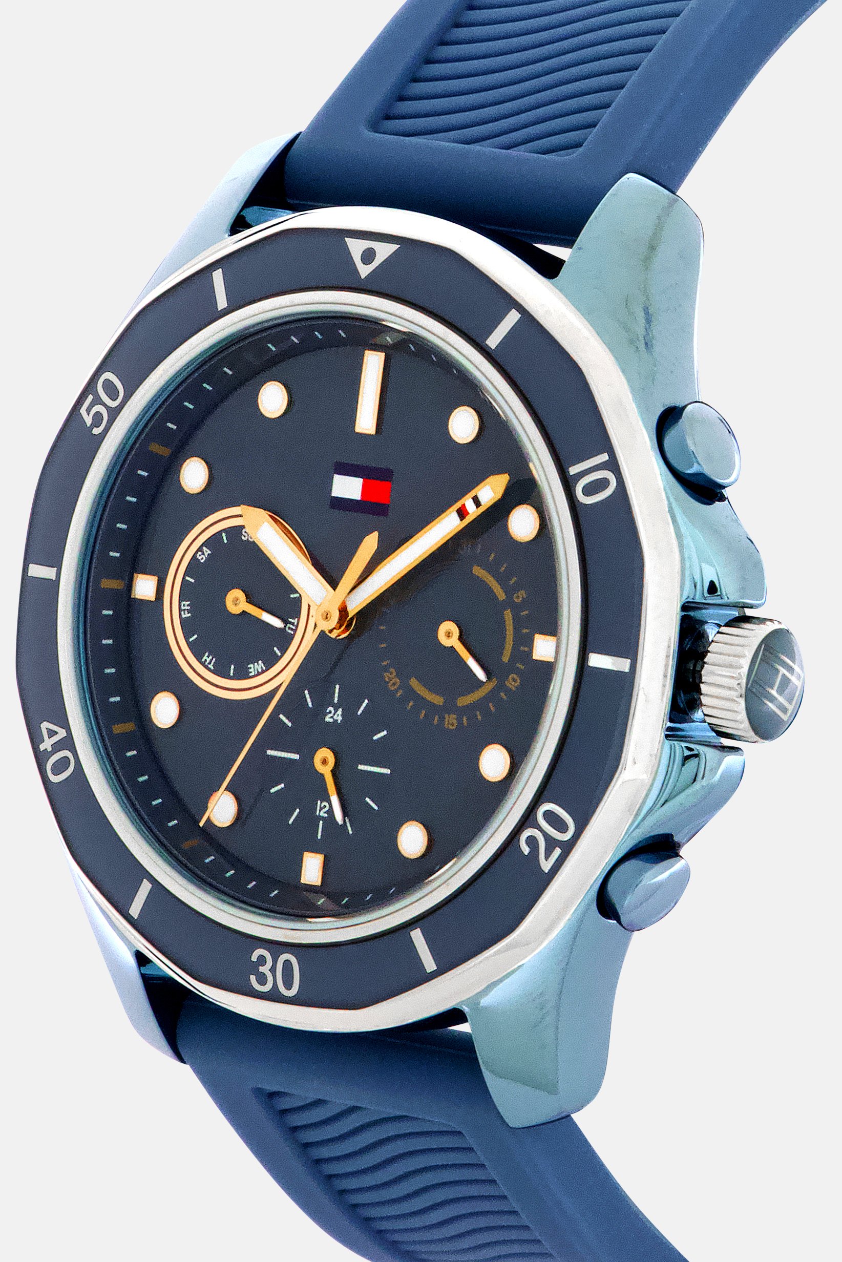 Buy Tommy Hilfiger Women 1782571 Silicone Round Watch 41mm, Blue Online ...
