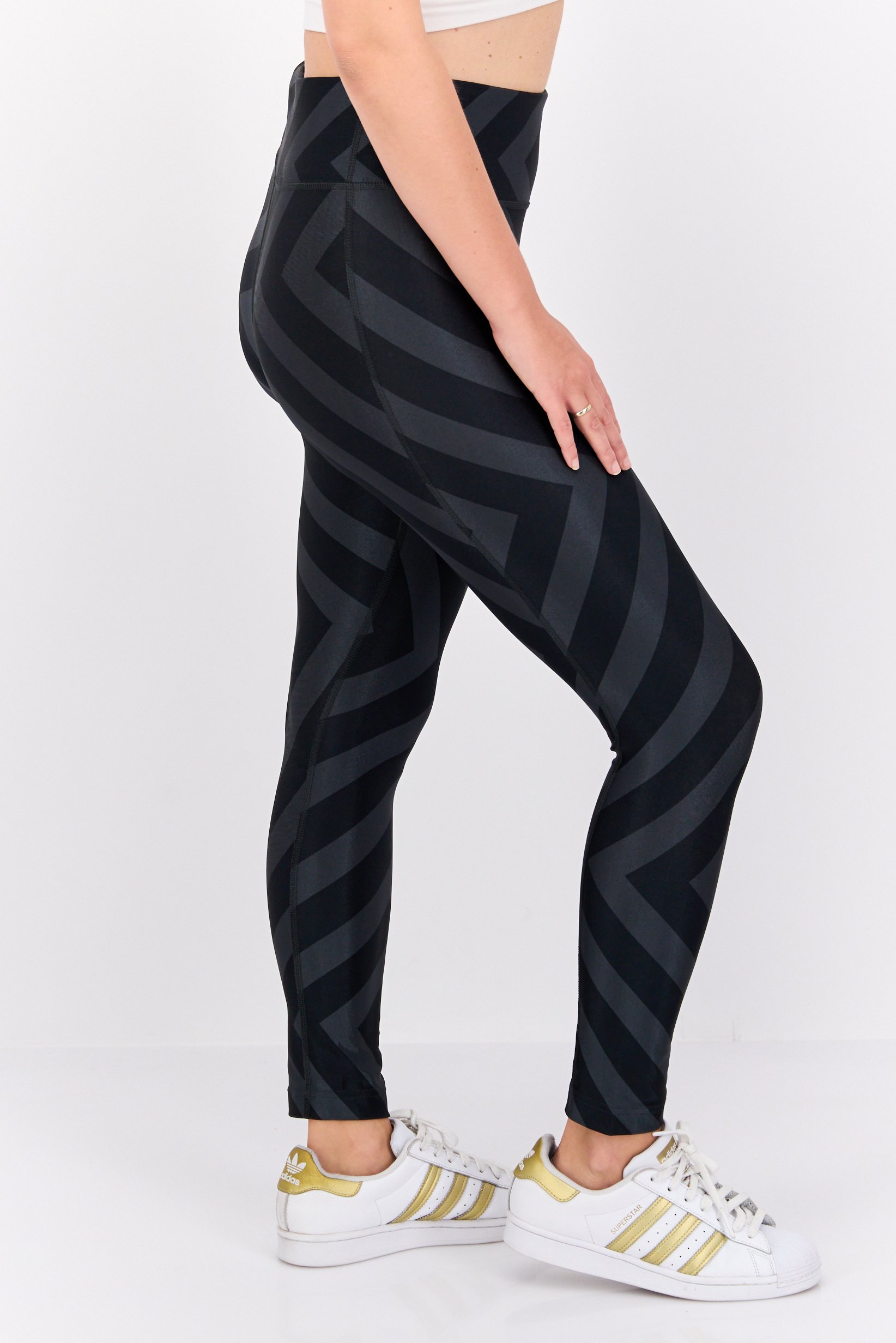 Women Sportswear Fit Stripe Training Tights, Grey