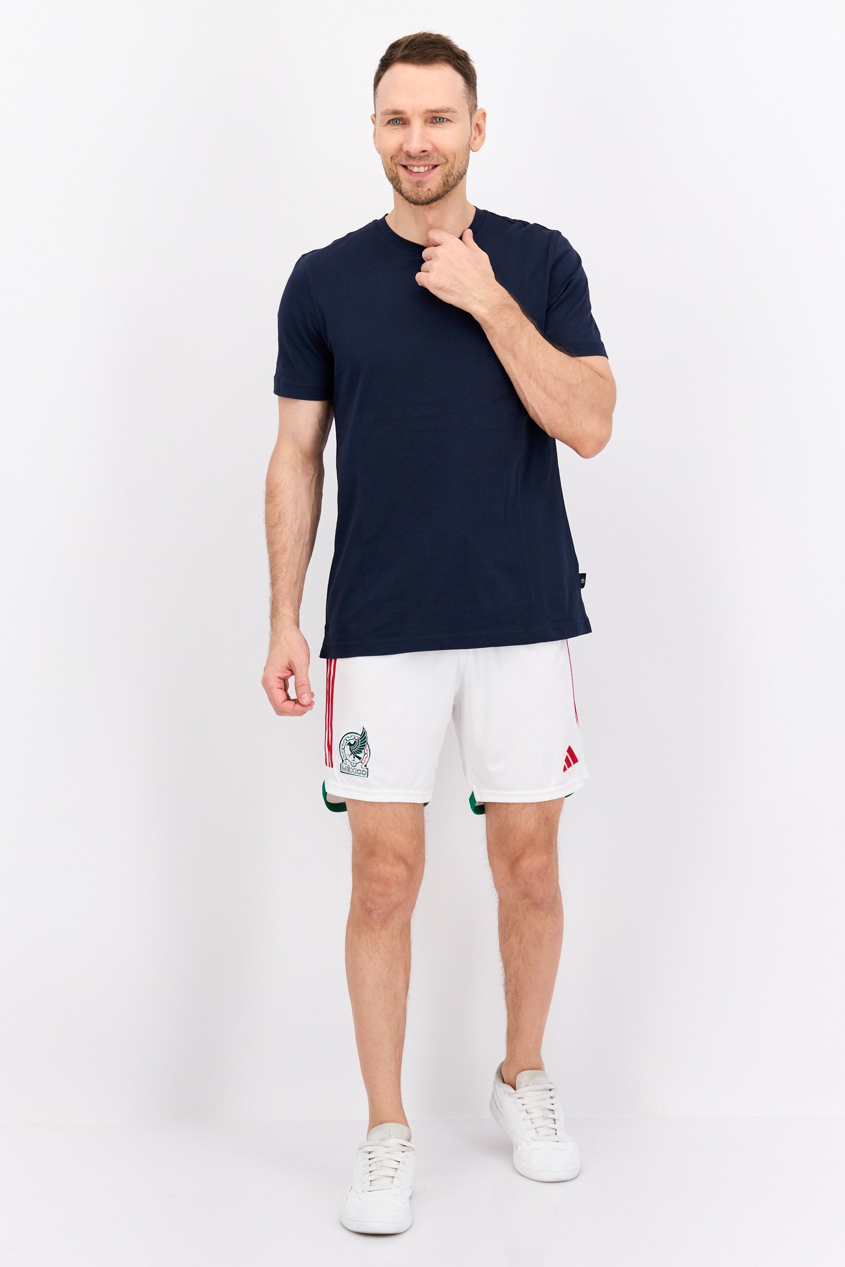 Men Sportswear Fit Embroidered Logo Football Shorts, White