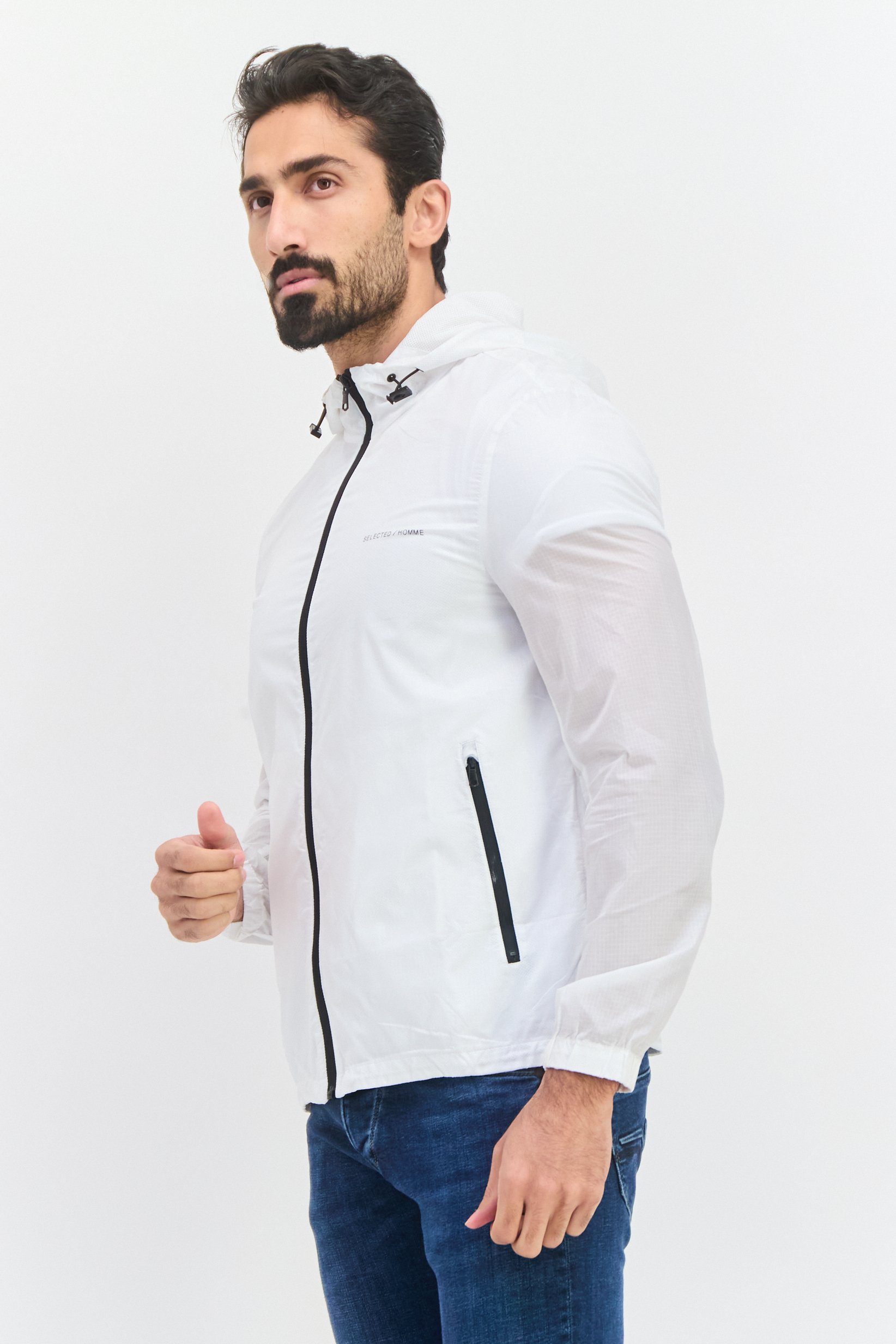 Buy Selected Men Hooded Soft Shell Jacket, White Online | Brands For Less