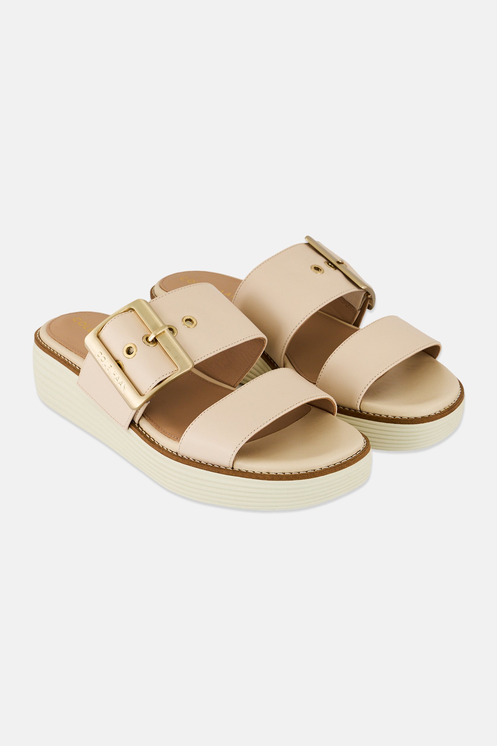 Buy Cole Haan Women OG Platform Medium Adjustable Buckle Sandal, Ivory ...