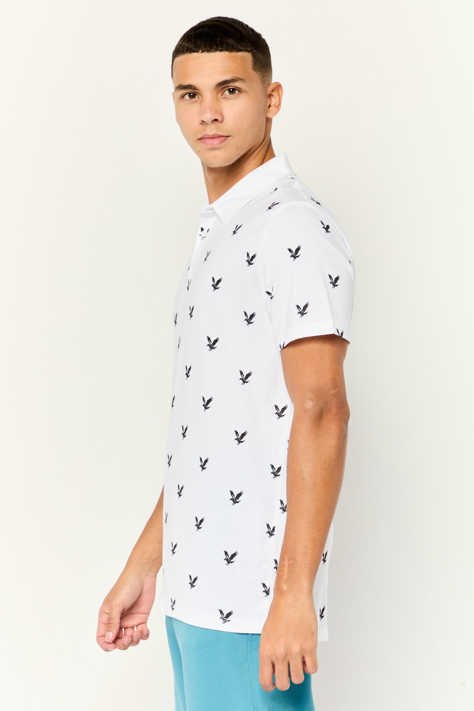 Men Regular Fit Allover Print Short Sleeves Polo Shirt, Multicolor