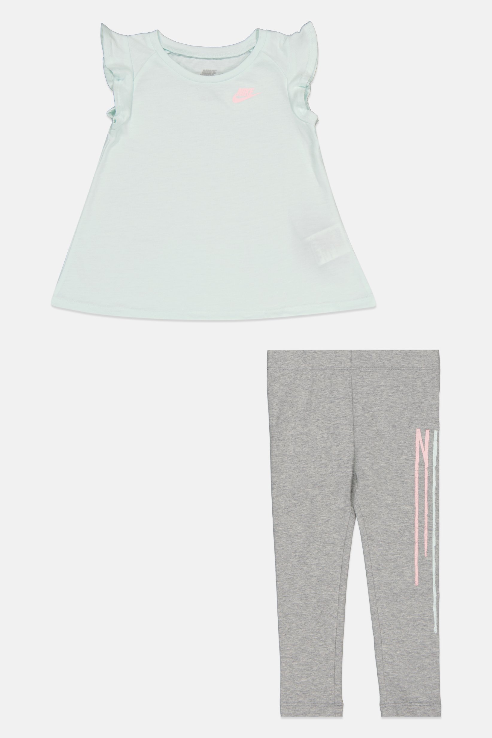 Toddlers Girl 2 Pieces Cap Sleeve Top And Leggings Set, Light Blue