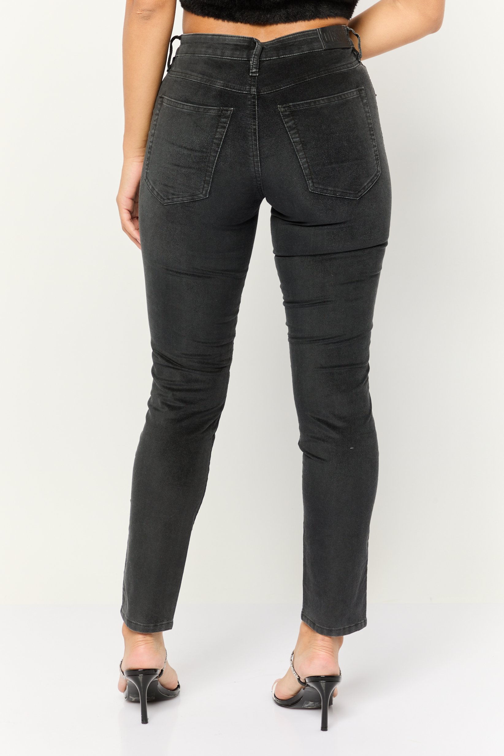 Women Slim Fit Solid Jeans, Black