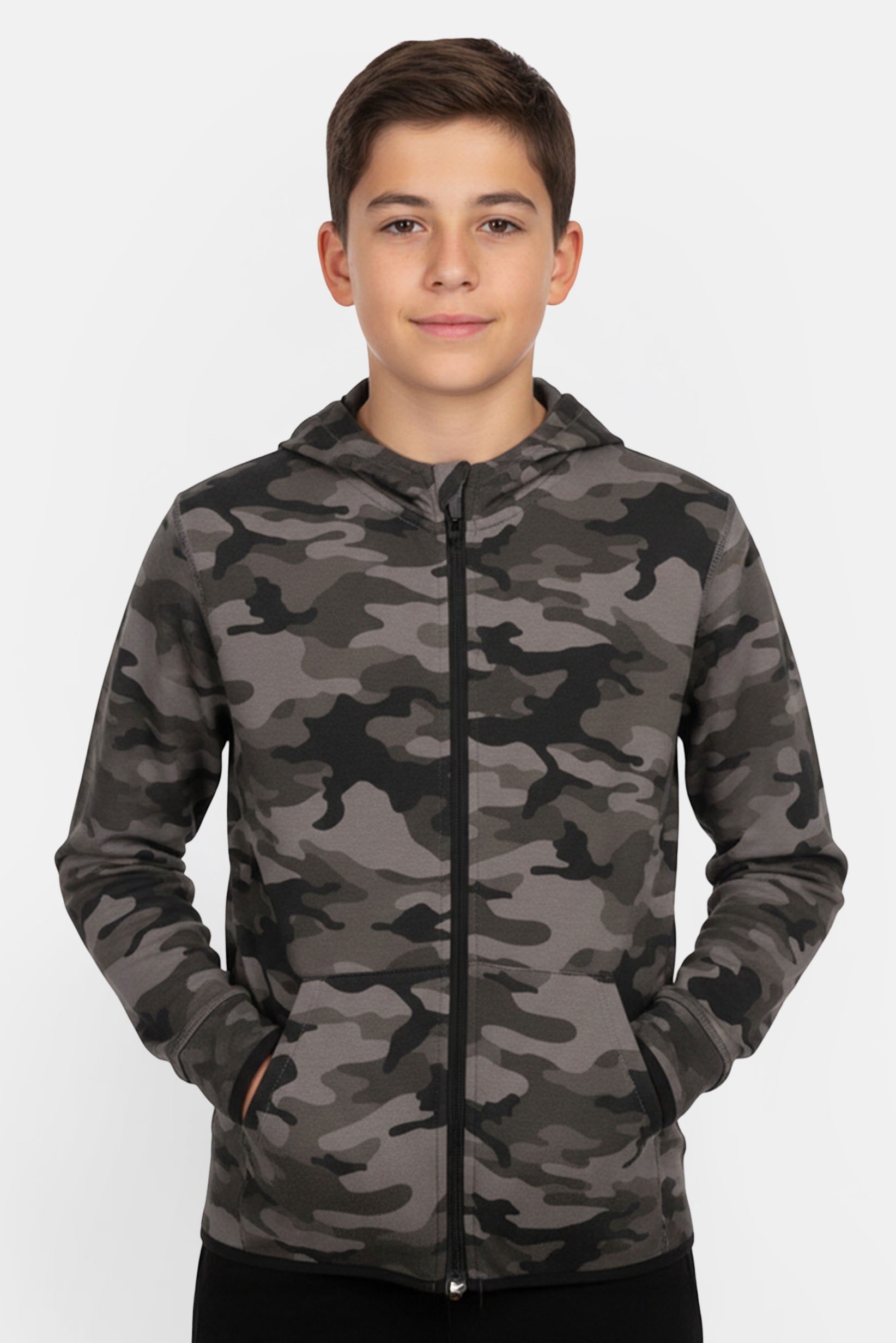 Kids Boy Long Sleeve Camouflage Hoodie, Multicolor