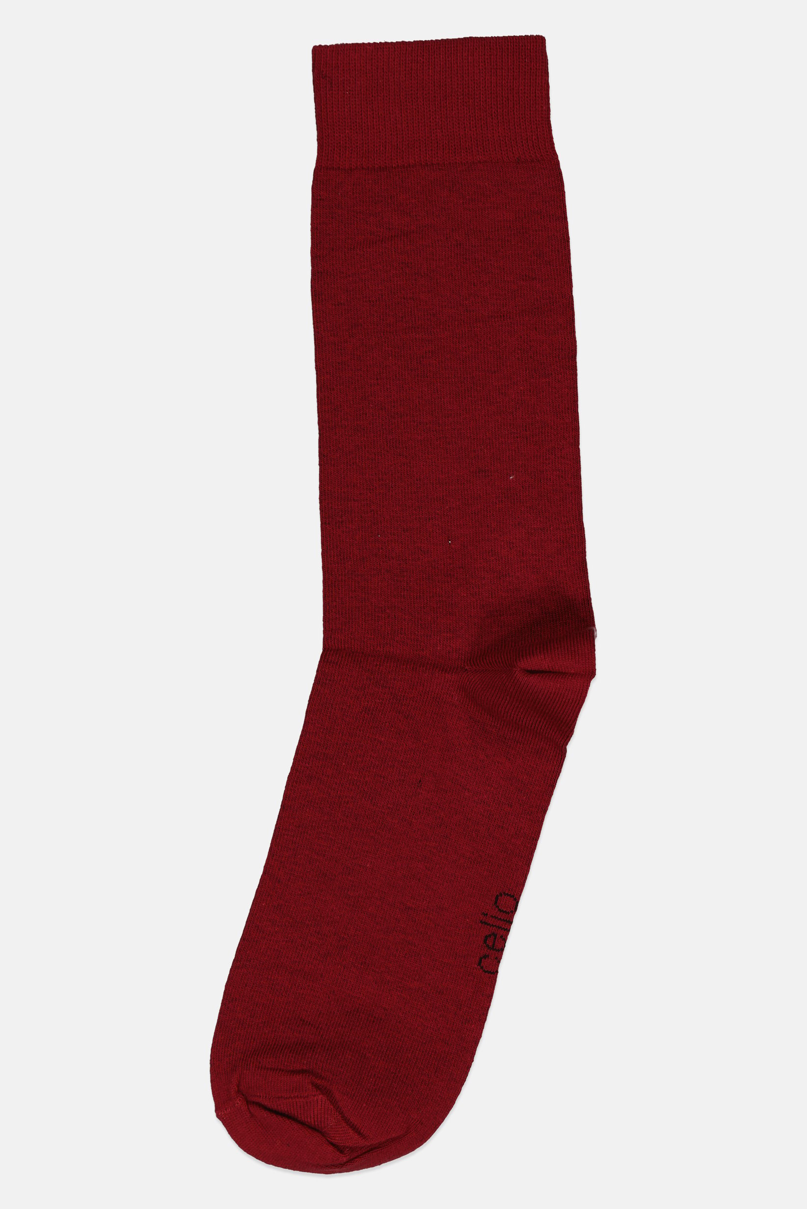 Men 1 Pair Solid Crew Sock, Maroon