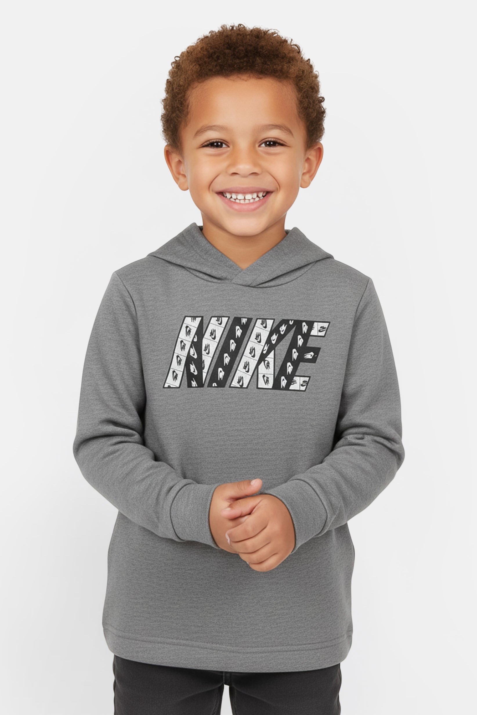 Toddlers Boy Sportswear Fit Brand Logo Outdoor Hoodie, Heather Grey