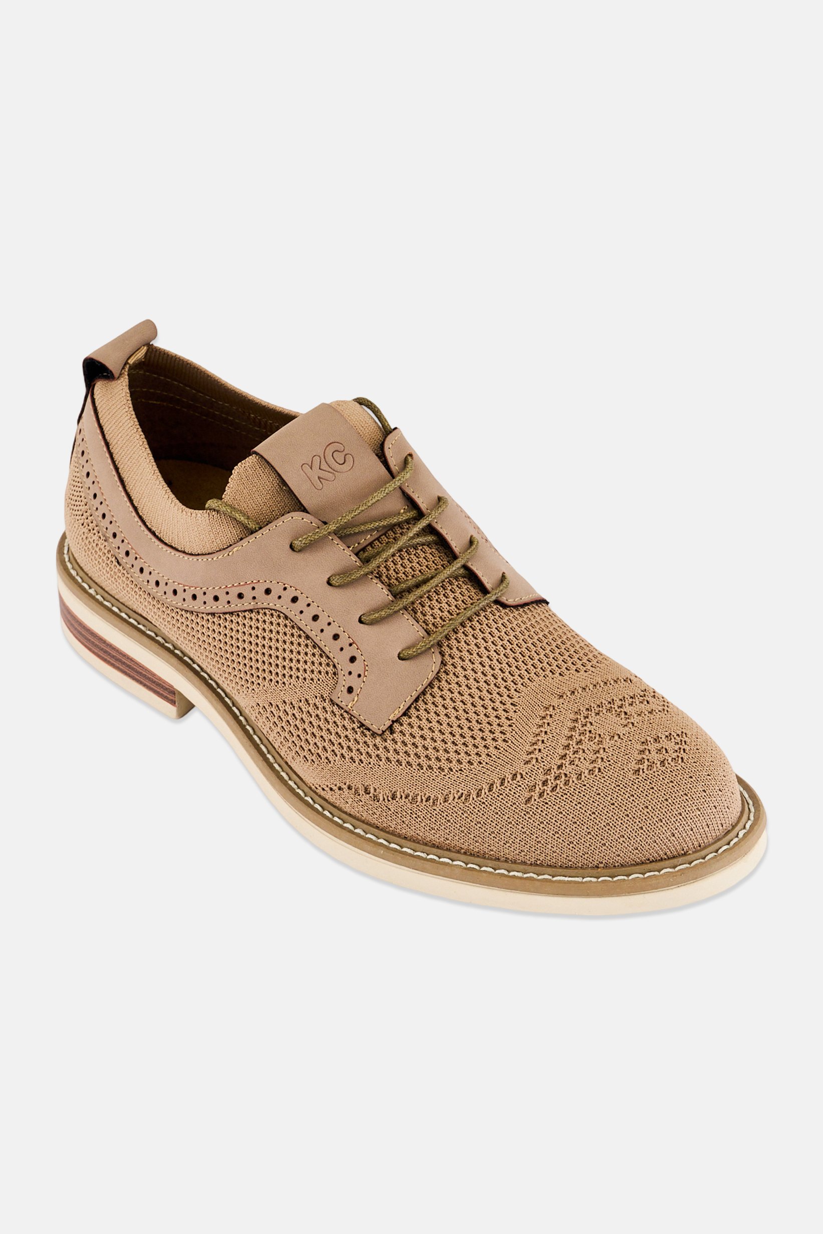 Men Klay Knit Lace Up Casual Shoes, Tan