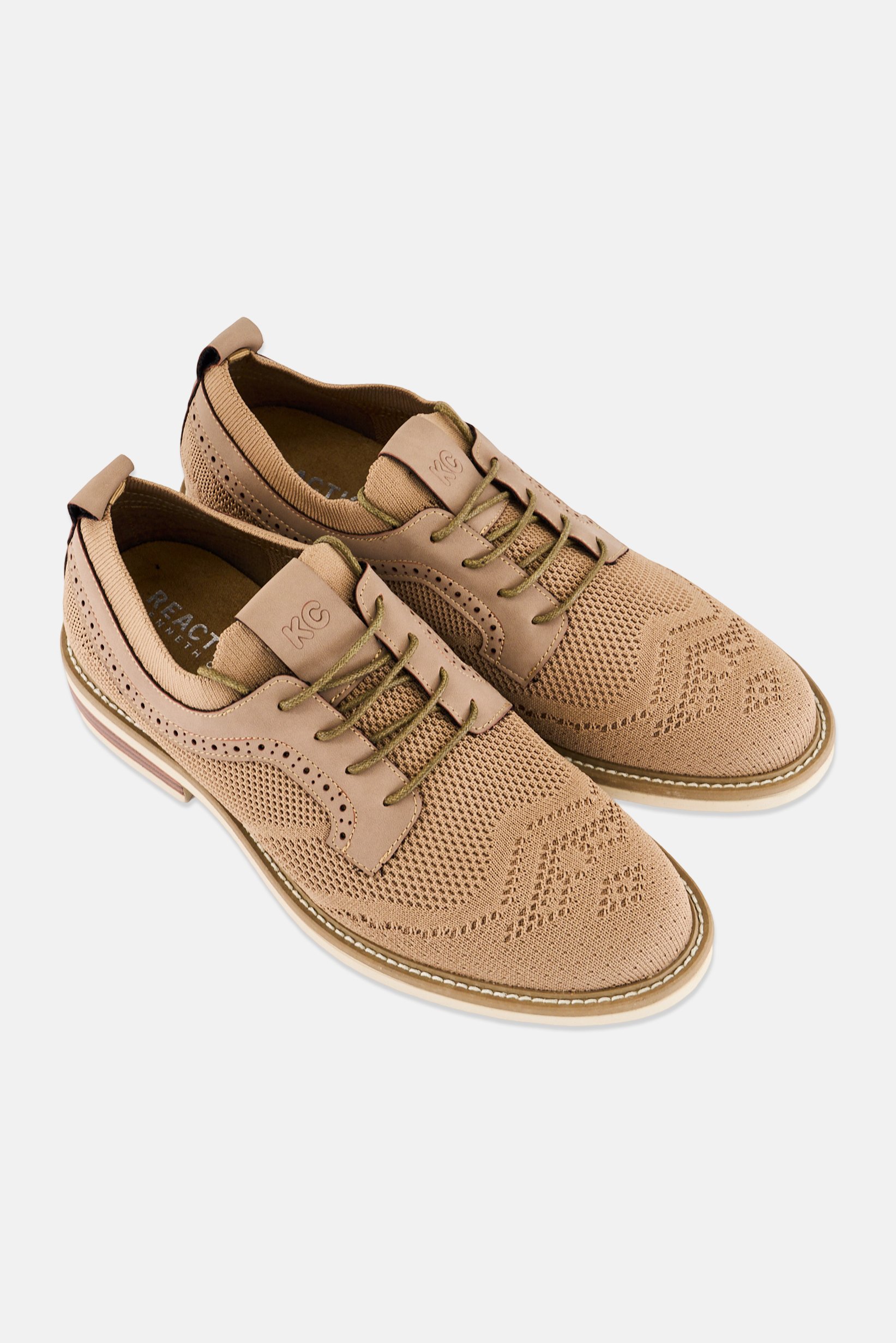 Men Klay Knit Lace Up Casual Shoes, Tan