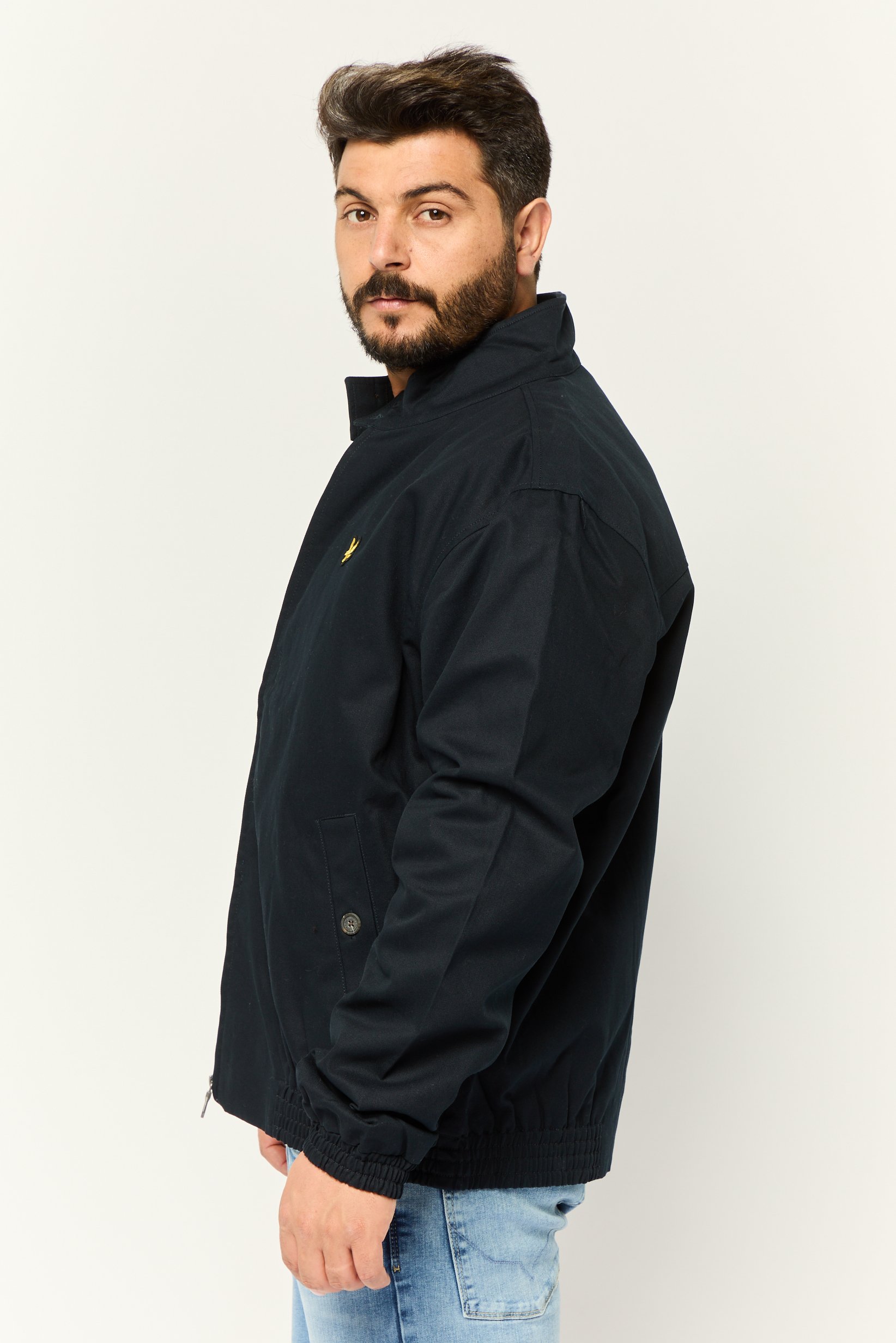 Men Brand Logo Soft Shell Jacket, Navy Blue