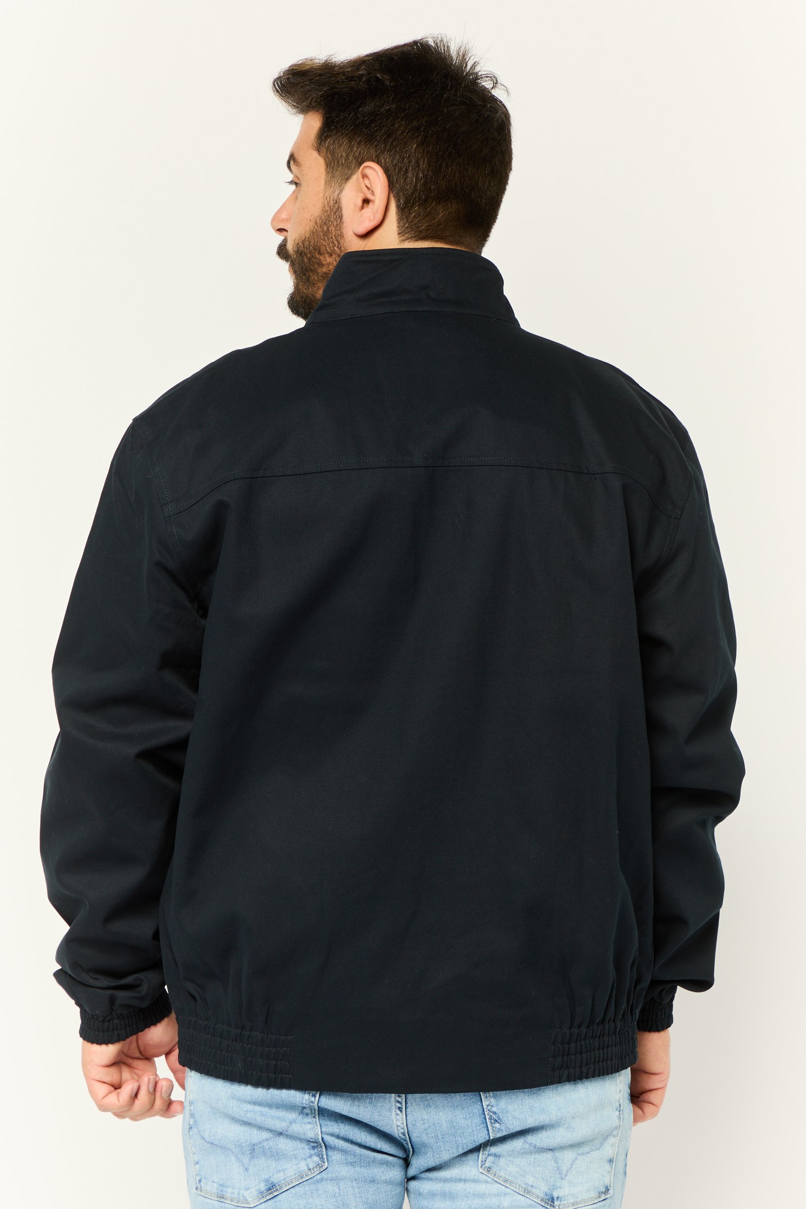 Men Brand Logo Soft Shell Jacket, Navy Blue