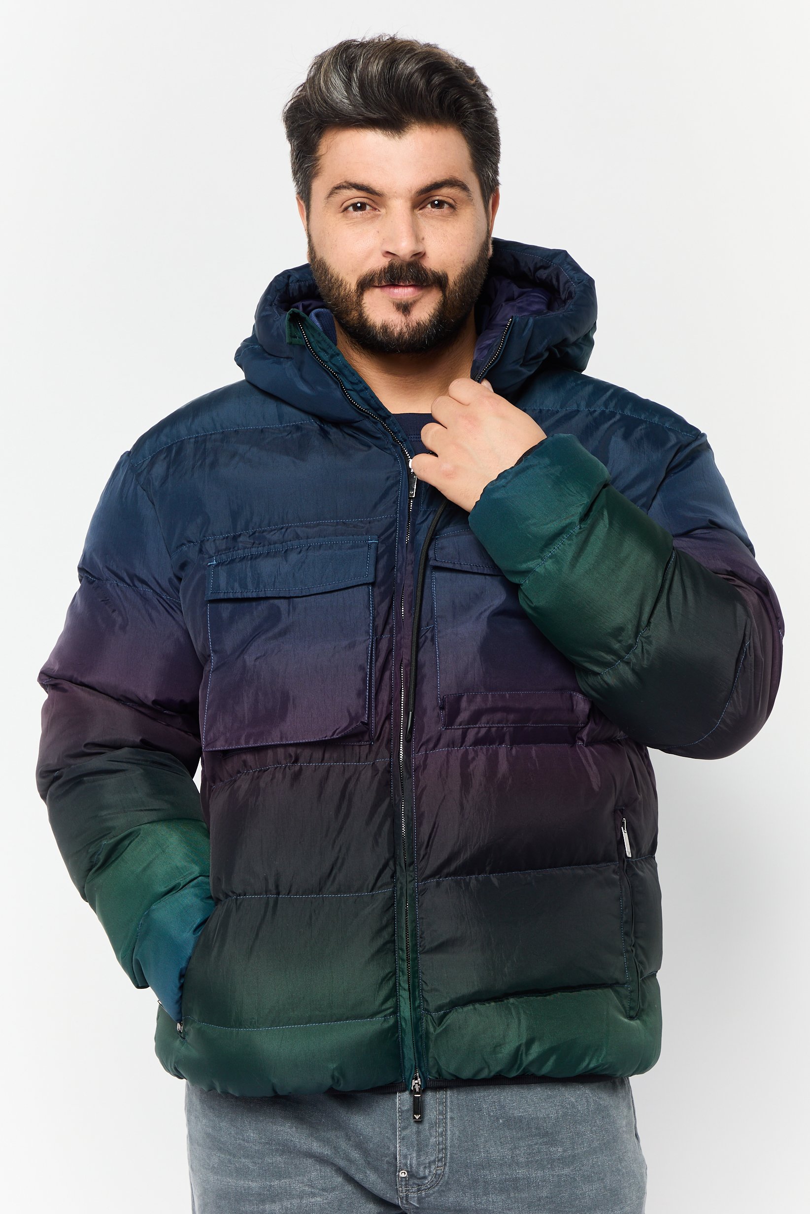 Emporio Armani Men Quilted Puffer Jacket Vest, Multicolor