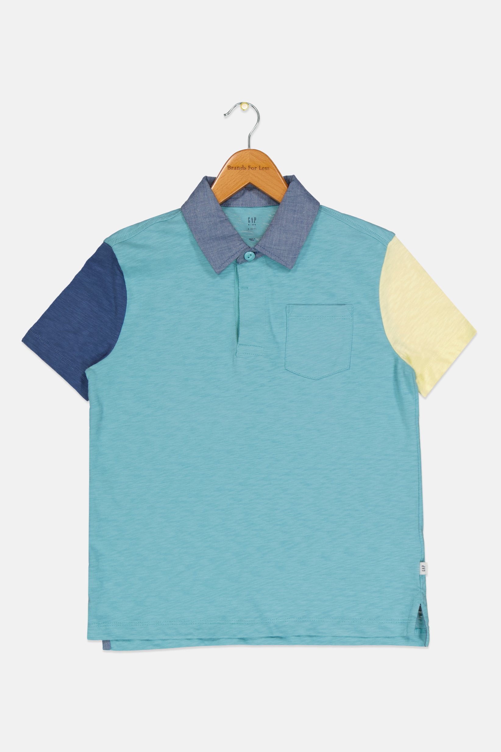 Kids Boy Yarn Dye Short Sleeve Polo Shirt, Sage Blue