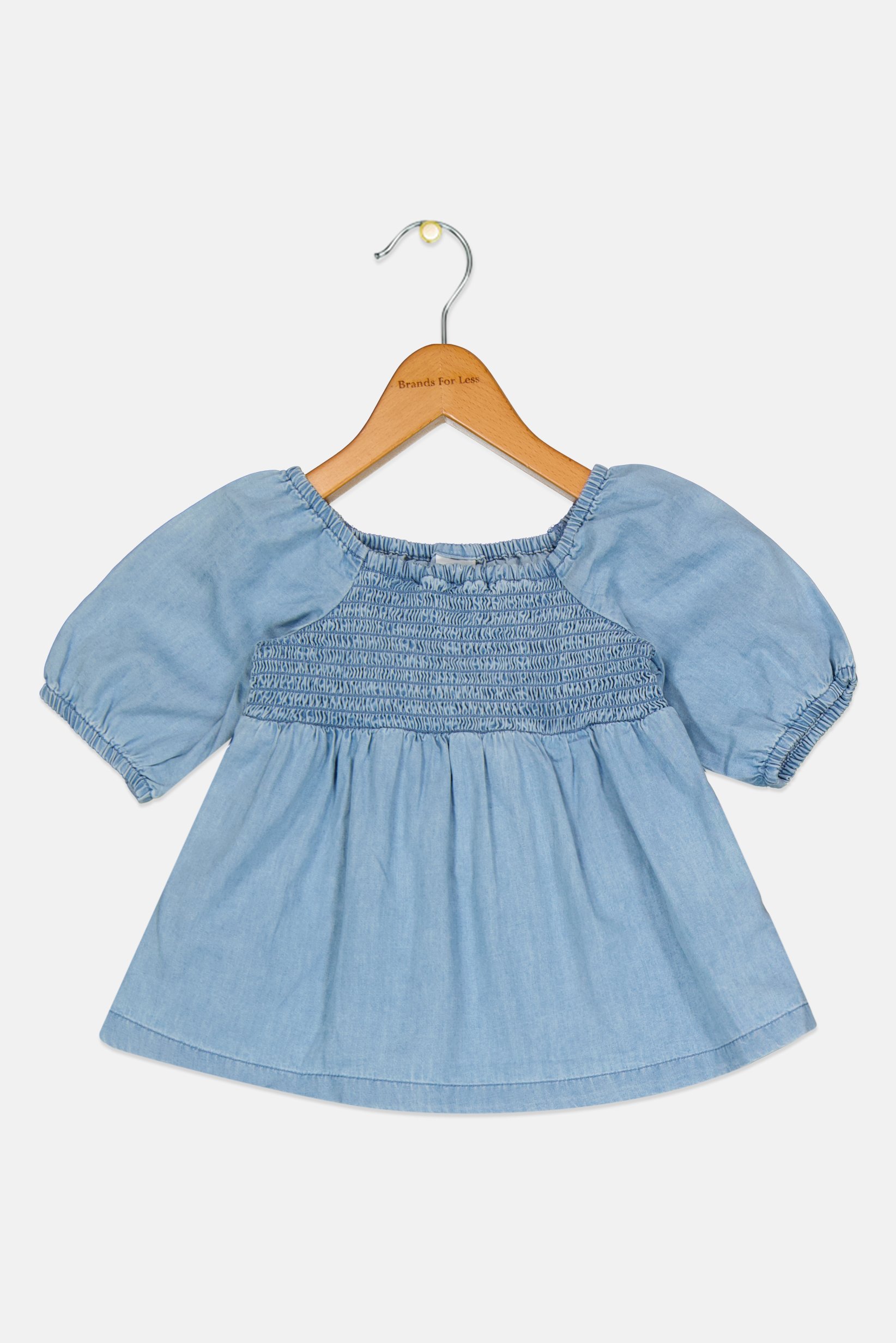 Toddlers Girl Textured Dress, Slate Blue