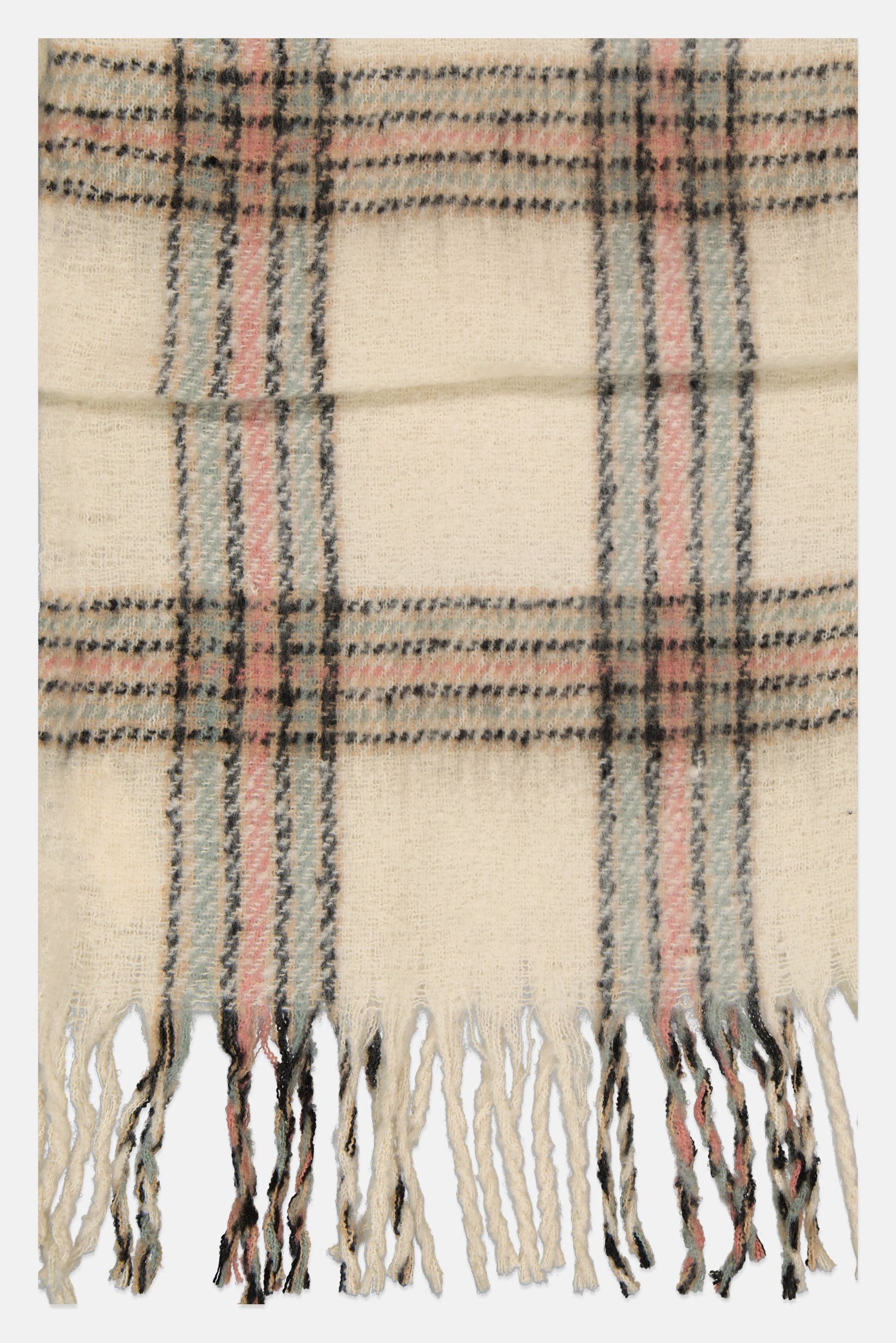 Women Plaid Knitted Scarves 184 L x 53 W cm, Multicolor