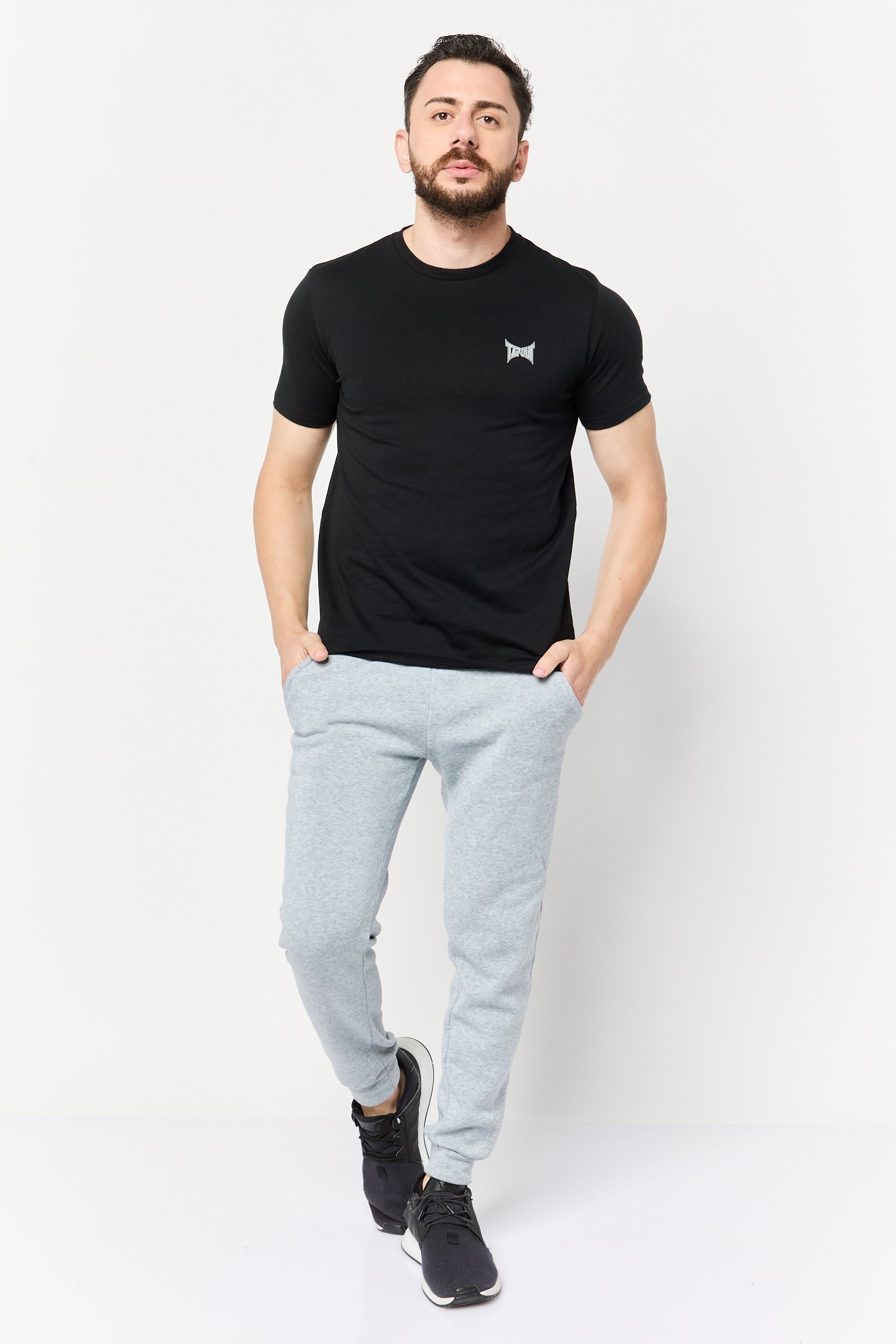 Men Sportswear Fit Short Sleeve Outdoor T-Shirt, Black