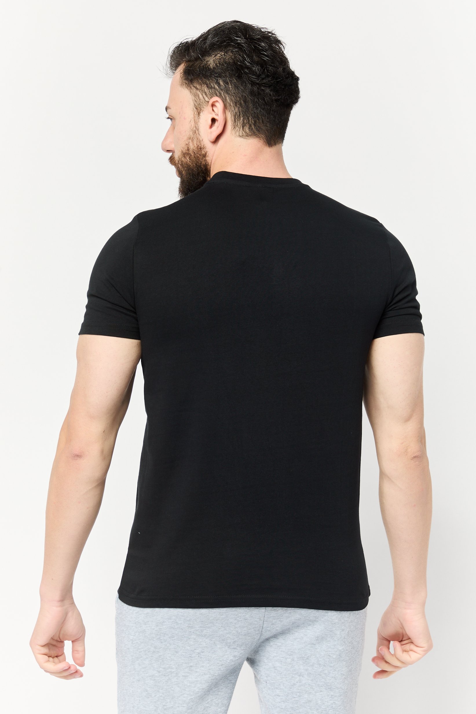 Men Sportswear Fit Short Sleeve Outdoor T-Shirt, Black