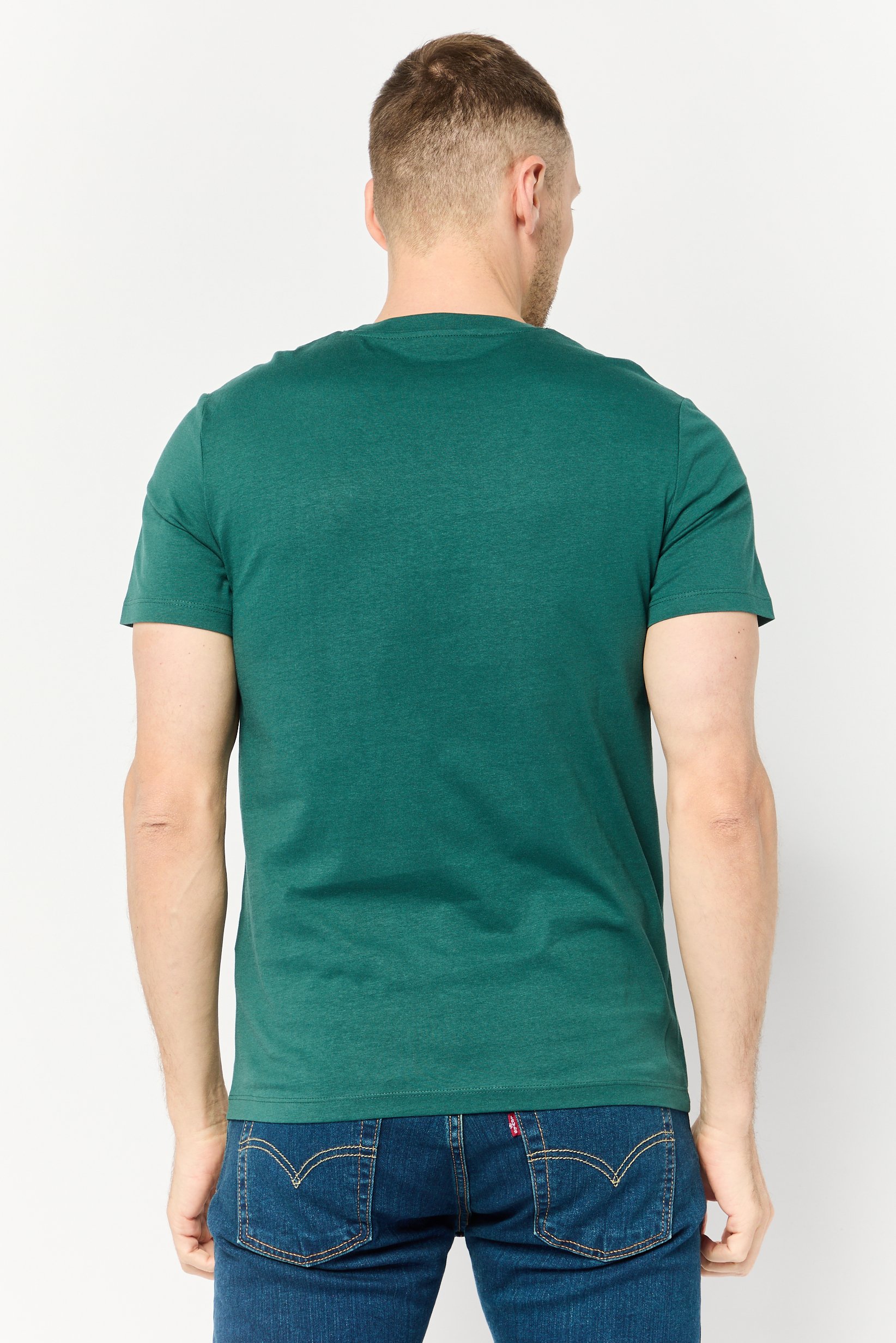 Men Crew Neck Short Sleeve Plain T-shirt, Green
