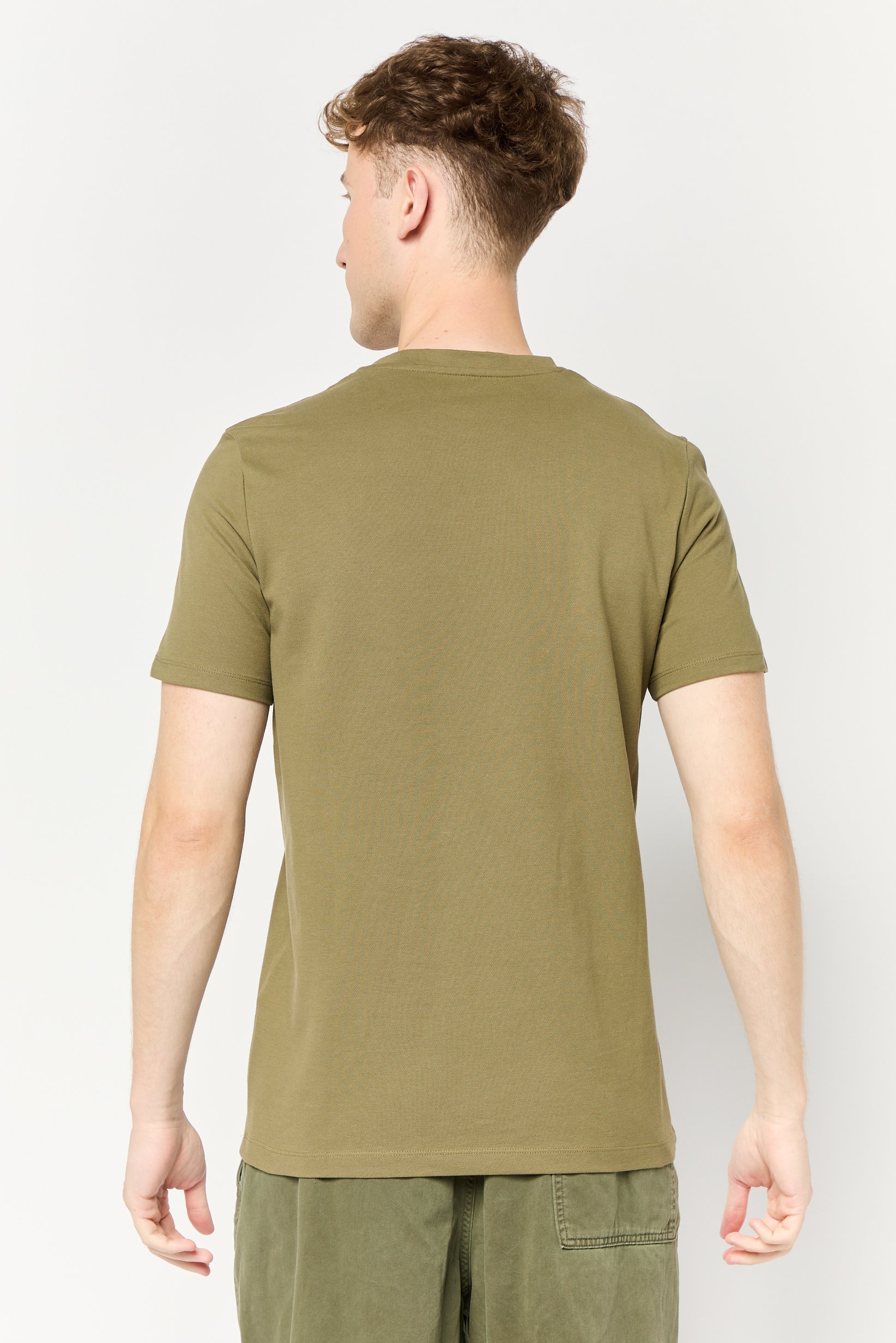 Men Crew Neck Short Sleeve Plain T-shirt, Olive