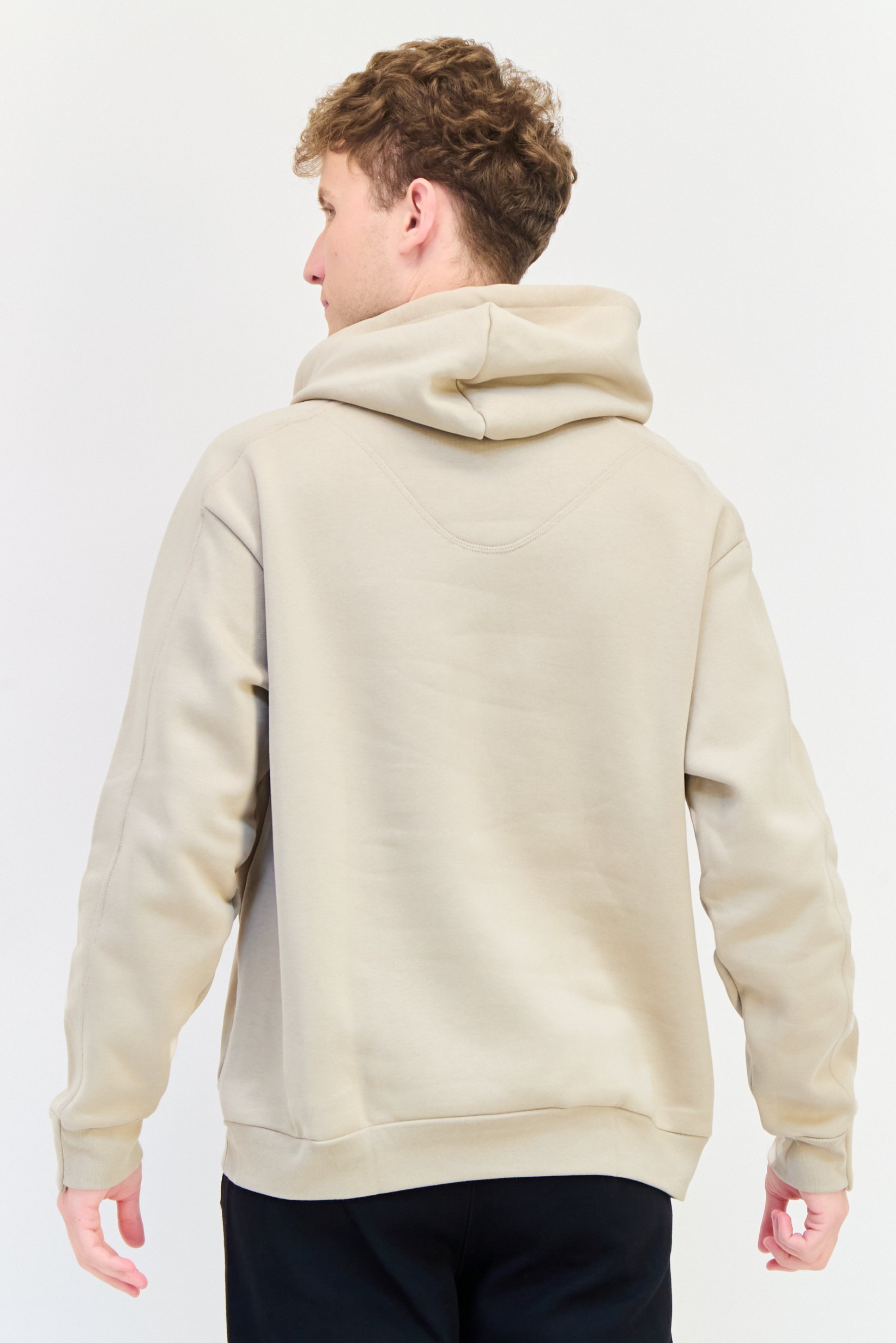 Men Sportswear Fit Long Sleeve Outdoor Hoodie, Beige
