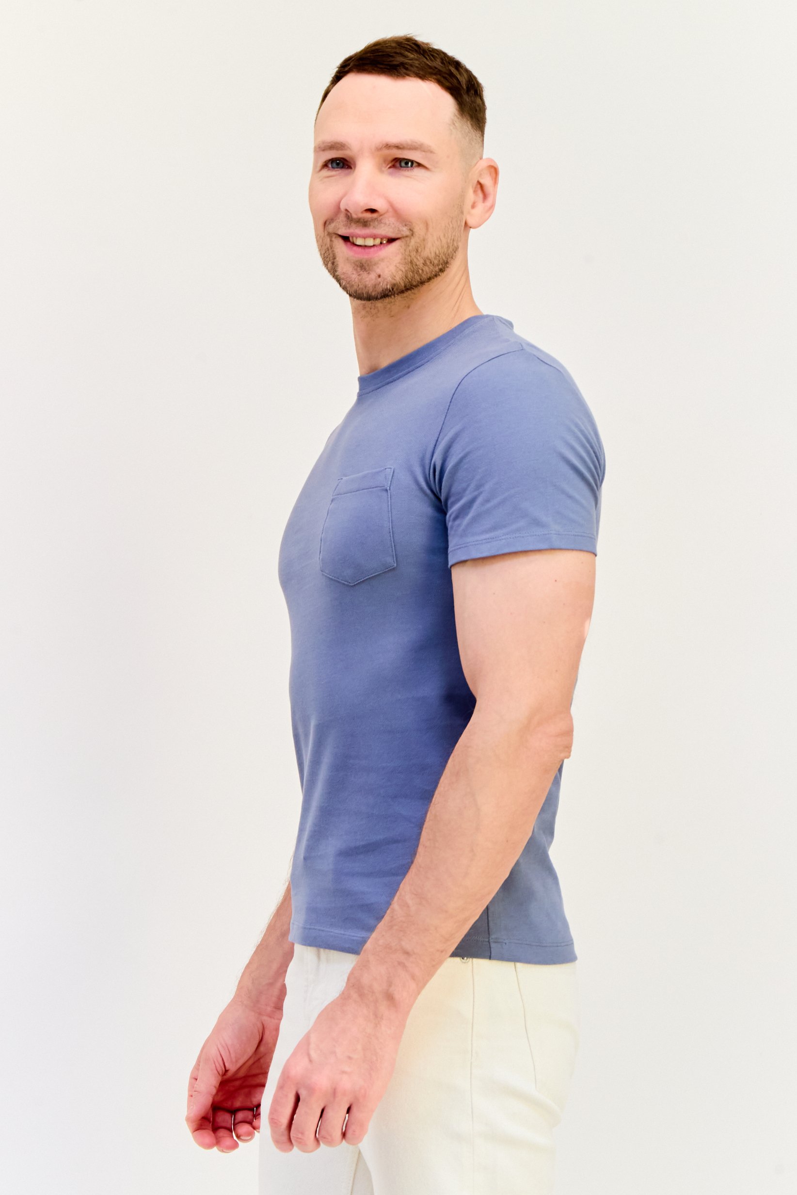 Men Crew Neck Short Sleeves Plain T-Shirt, Grey