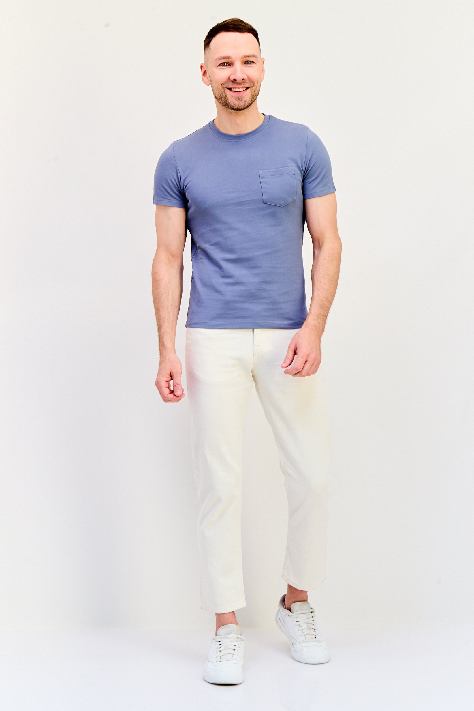 Men Crew Neck Short Sleeves Plain T-Shirt, Grey