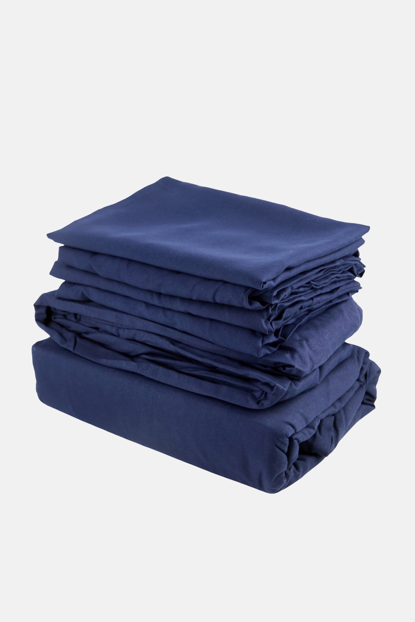 Double 6 Piece Plain Brushed Sheets, Navy