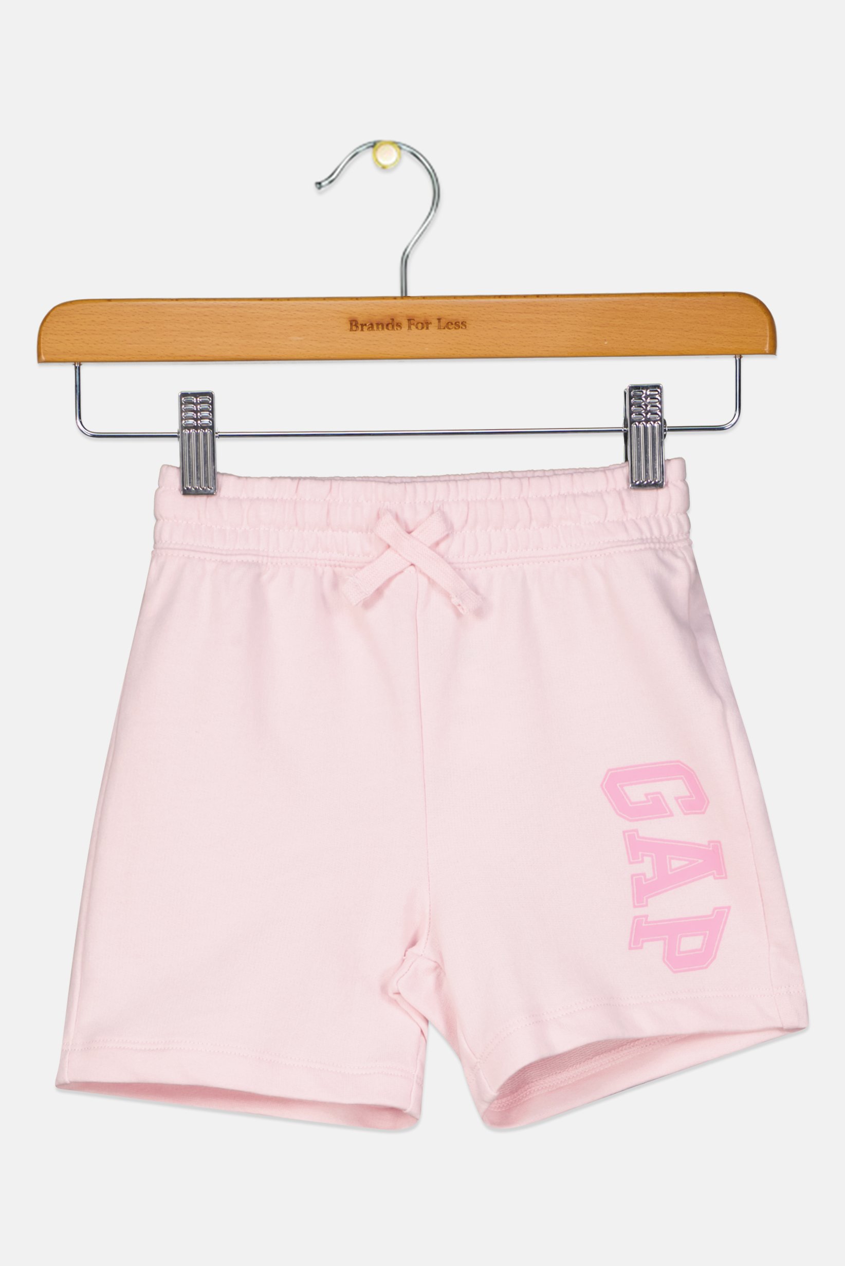 Toddlers Girl Brand Logo Basic Shorts, Light Pink