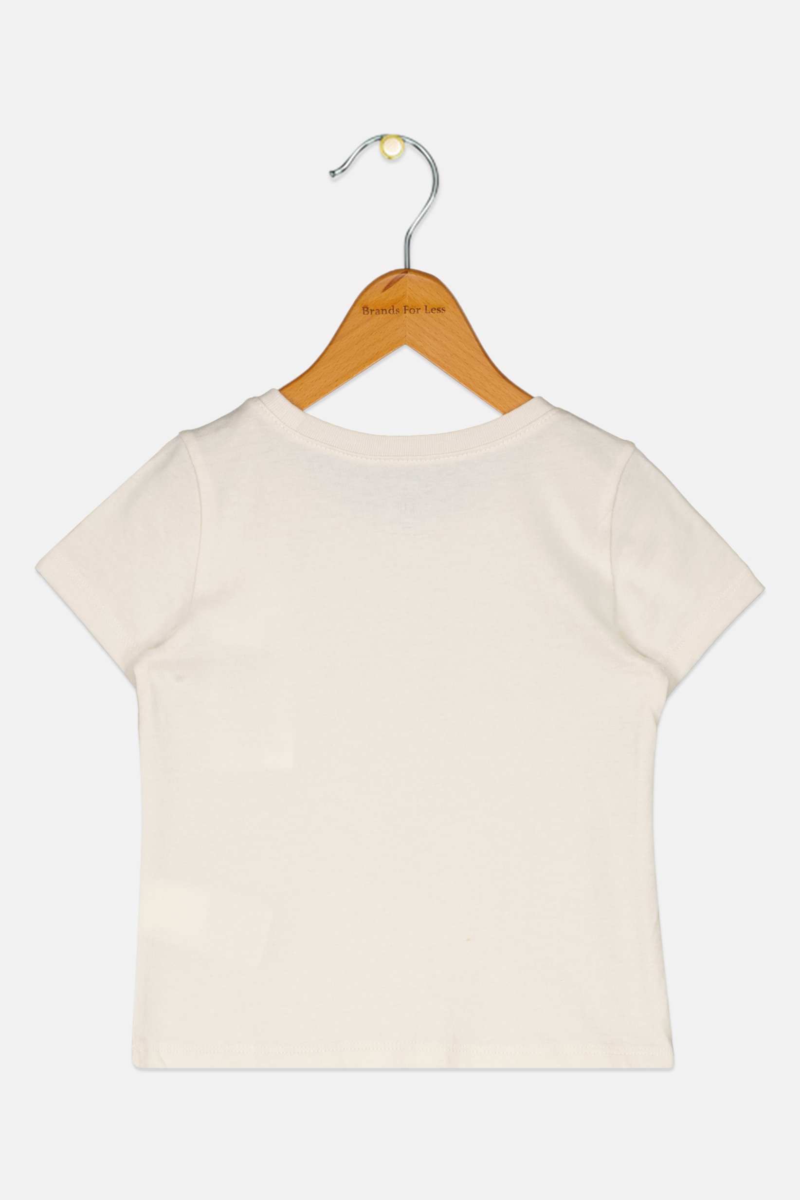 Toddlers Girl Brand Logo Short Sleeves T-Shirt, Beige