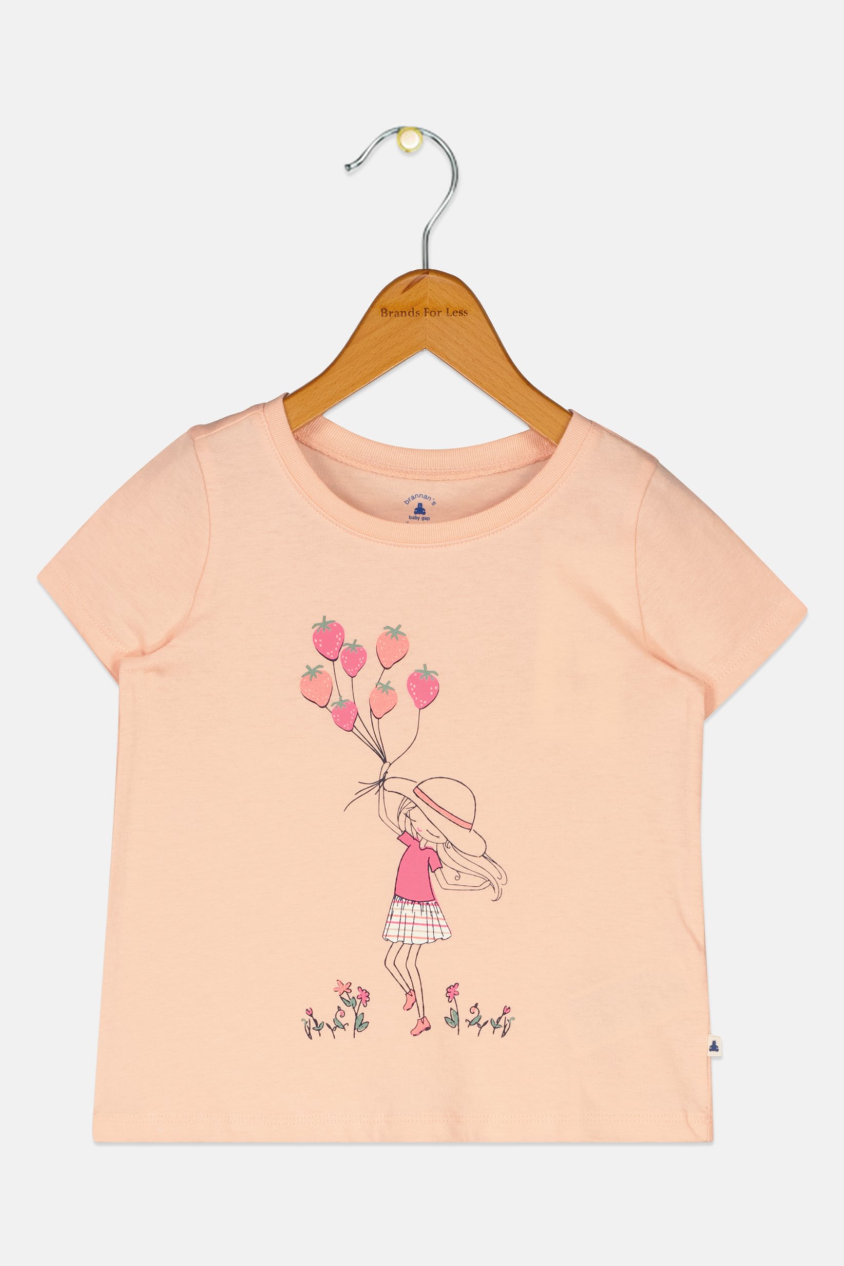 Toddlers Girl Graphic Print Short Sleeves T-Shirt, Peach