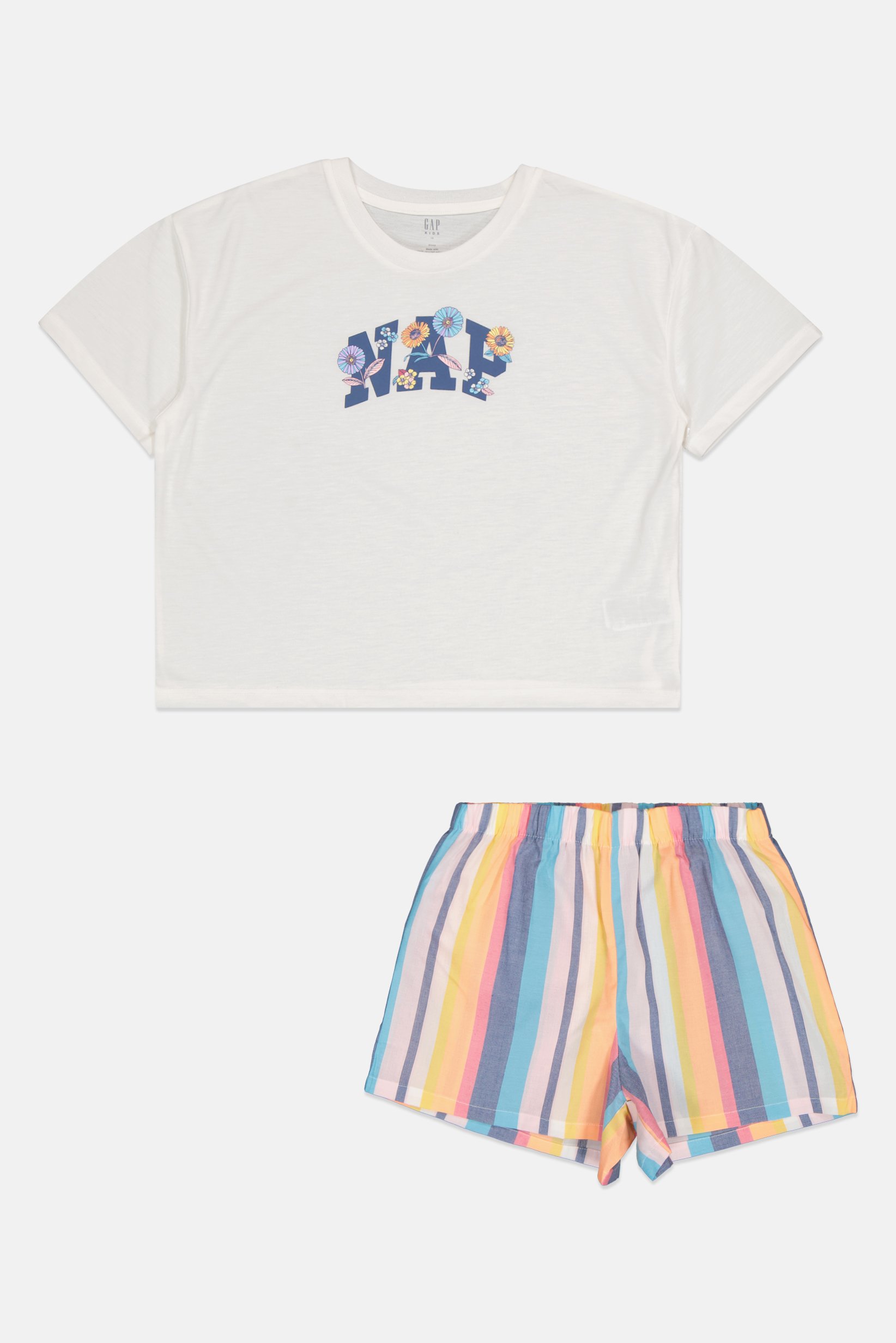 Kids Girl 2 Piece Graphic Print Pajama Set, Multicolor