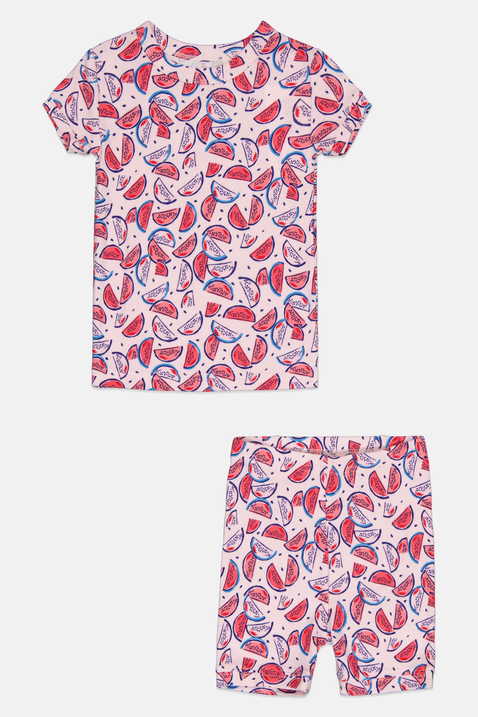 Toddlers Girl 2Pcs Allover Print Top And Pajamas Sleepwear Set, Multicolor