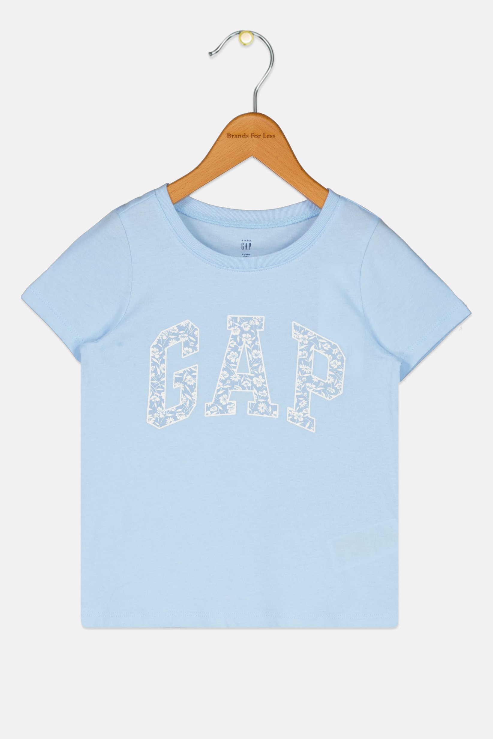 Toddlers Girl Short Sleeves Brand Logo T-Shirts, Blue