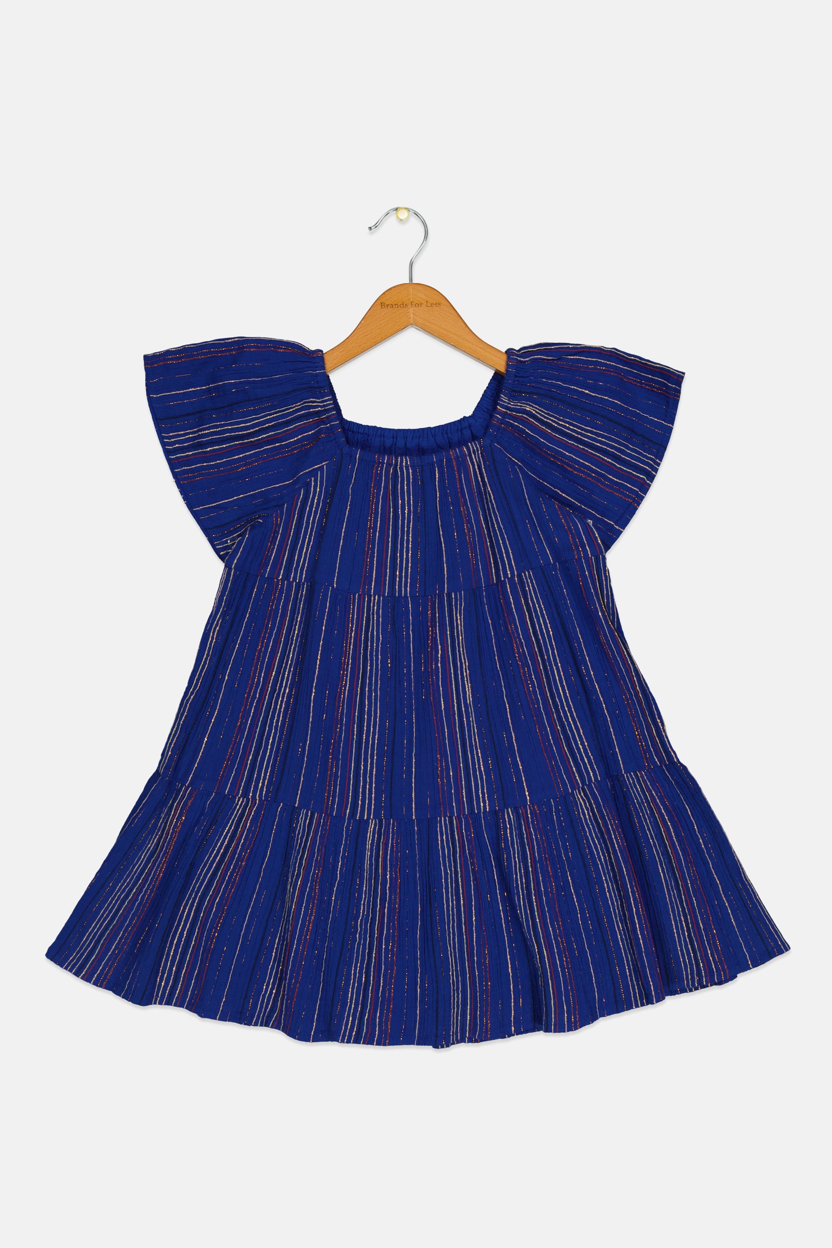 Toddlers Girl Stripe Dress, Multicolor