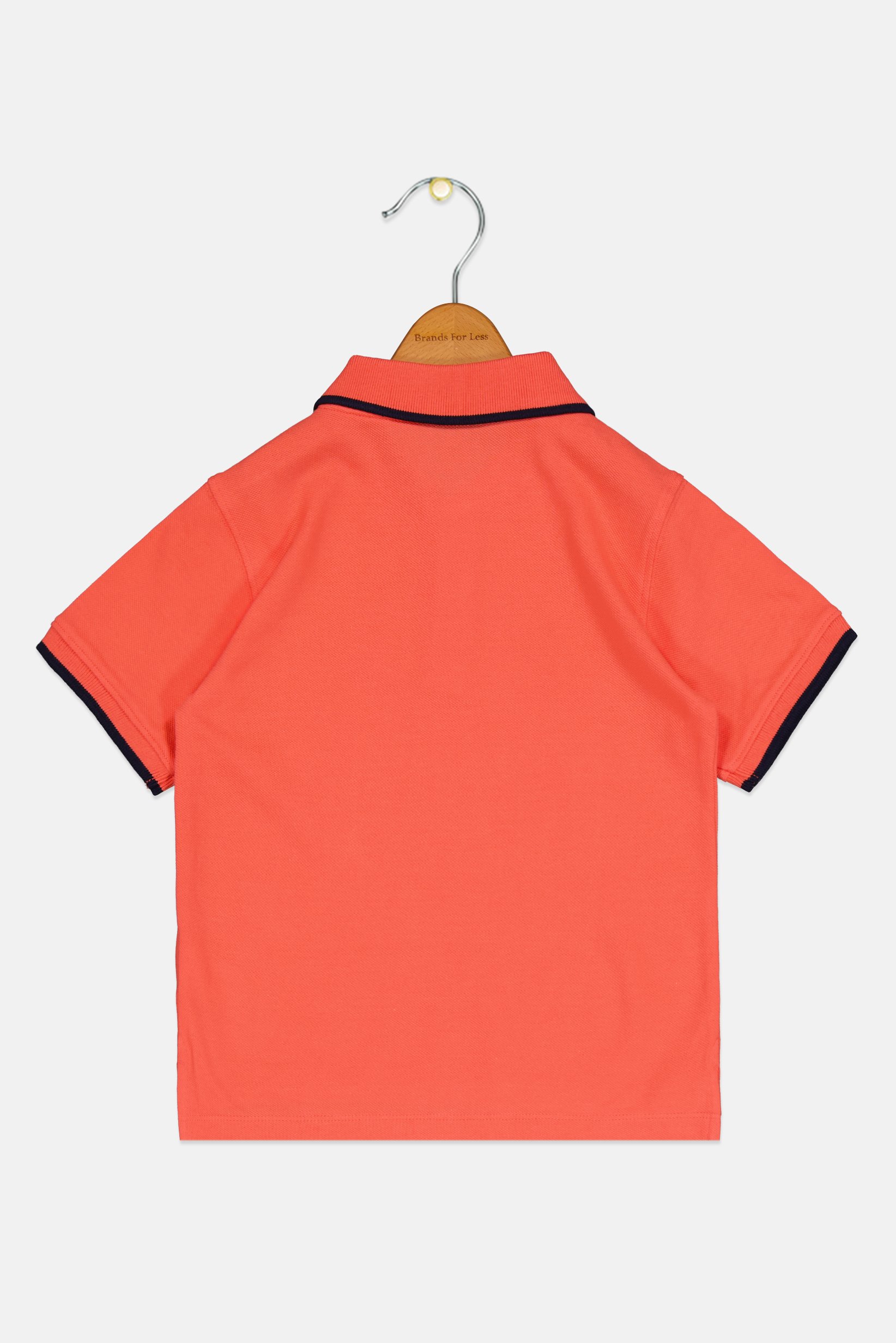 Toddlers Boy Brand Logo Short Sleeves Polo Shirt, Coral
