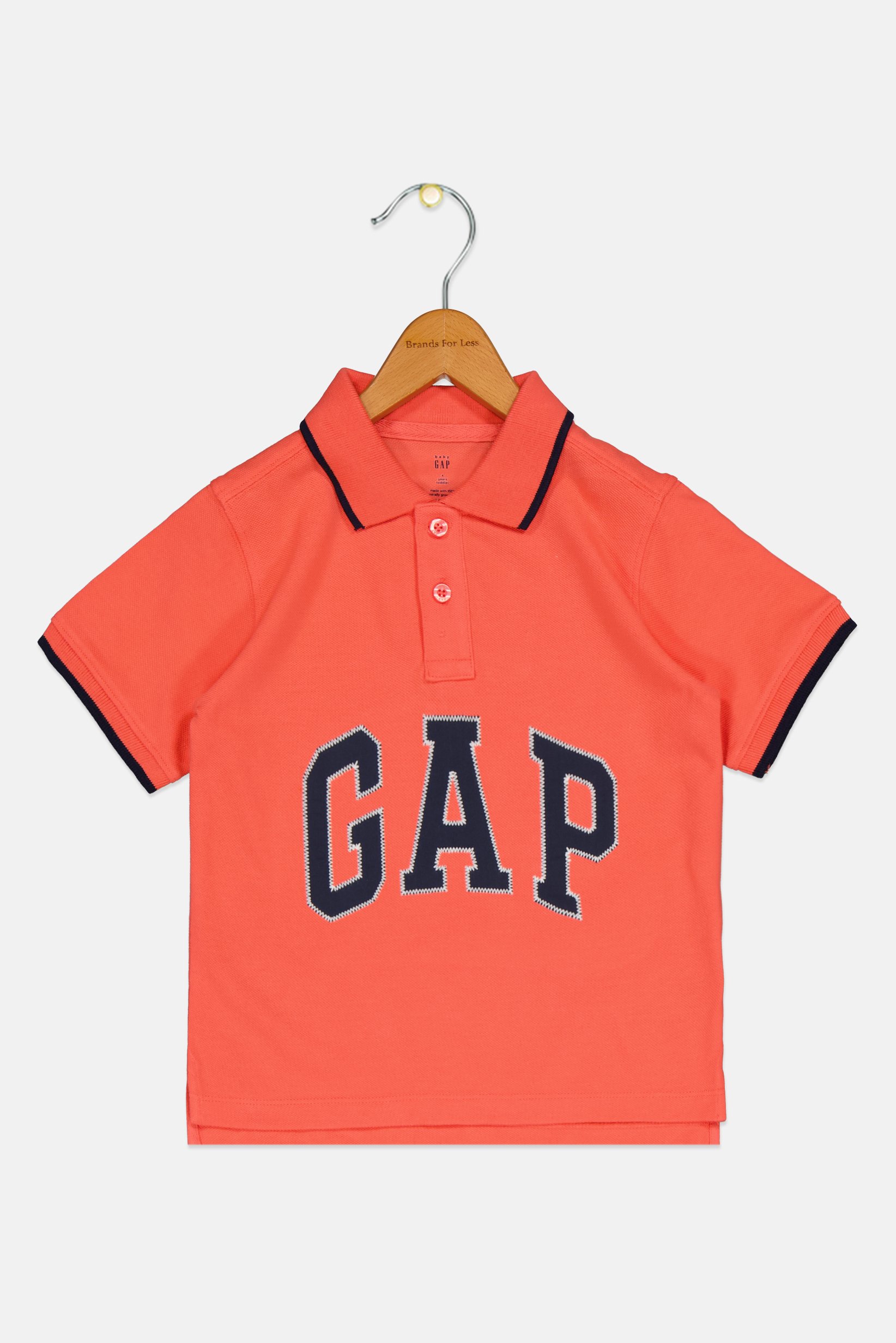 Toddlers Boy Brand Logo Short Sleeves Polo Shirt, Coral