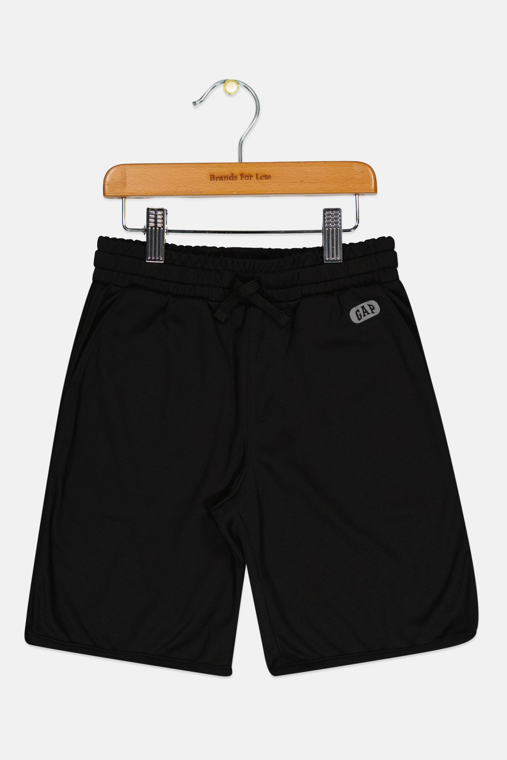 Kids Boy Plain Drawsting Basic Shorts, Black