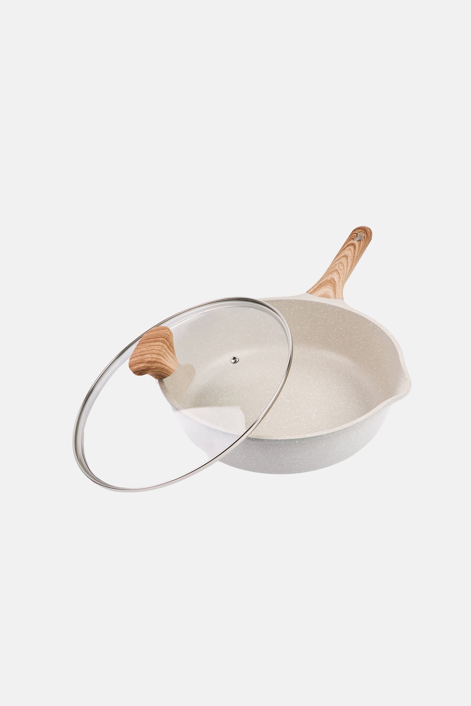 Buy Kathy Ireland Cast Aluminum Non Stick Deep Fry Pan, Light Grey ...