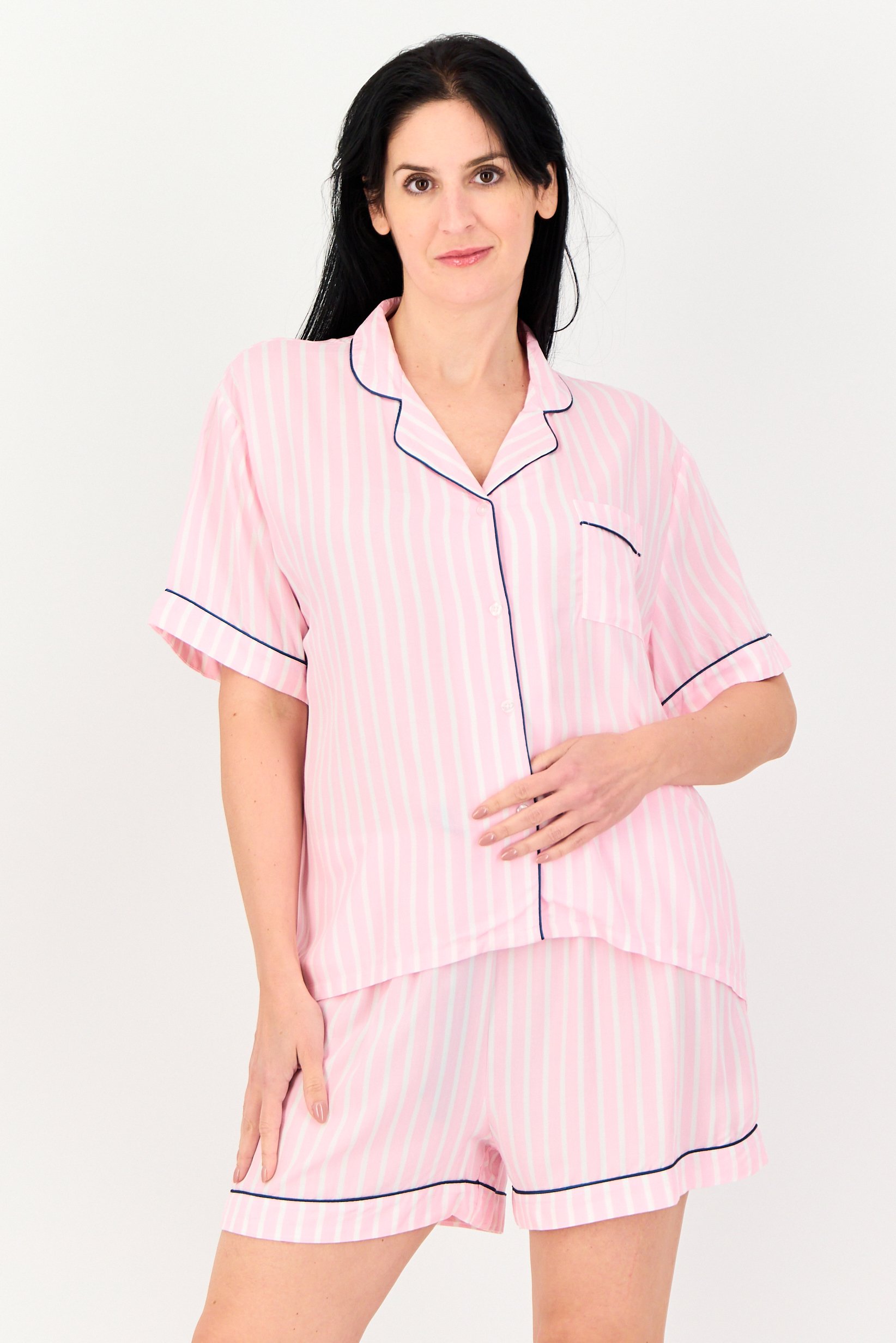 Women 2 Pieces Stripe Pajama Set, Multticolor