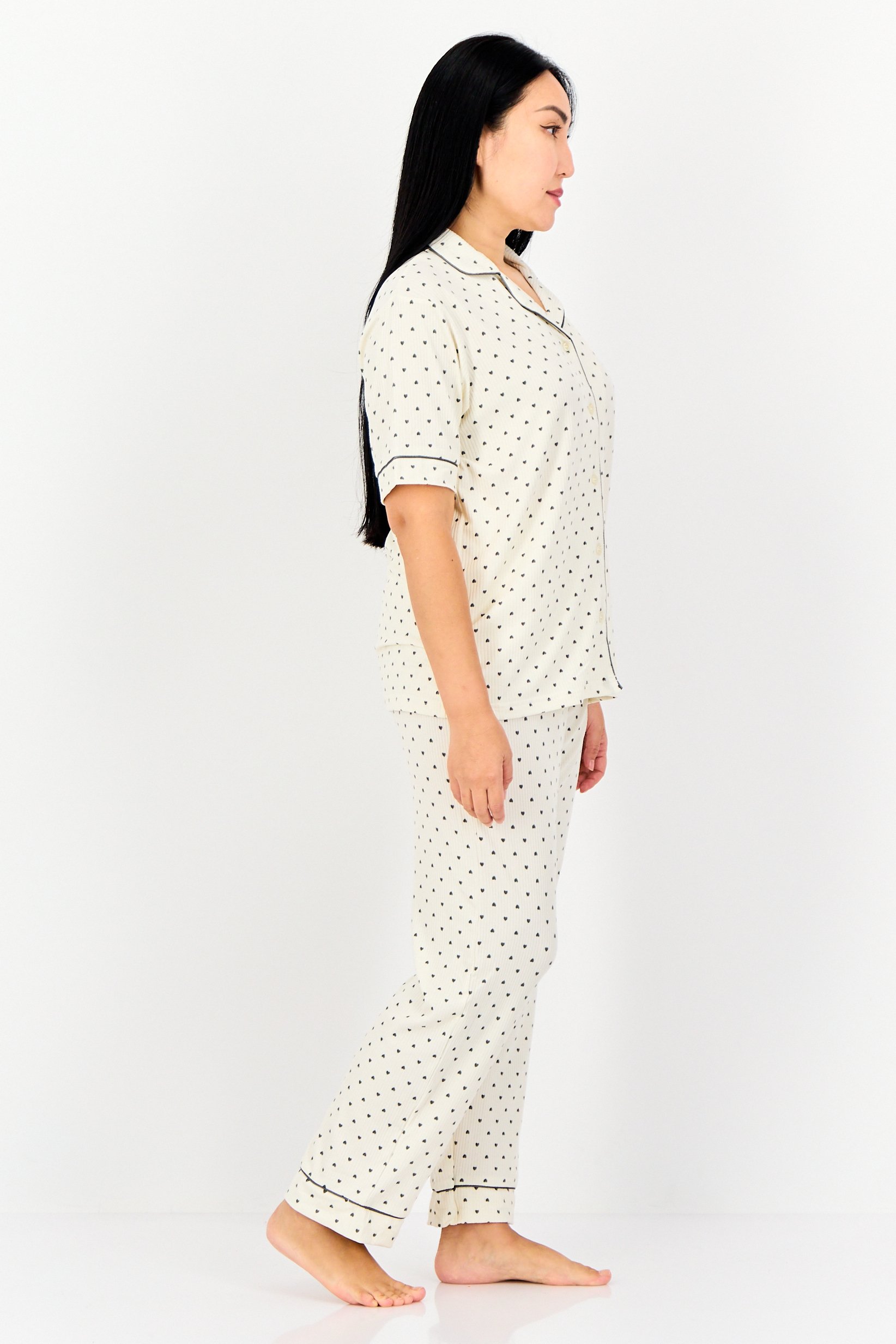 Women 2 Pieces Allover Print Pajamas Set, Multicolor