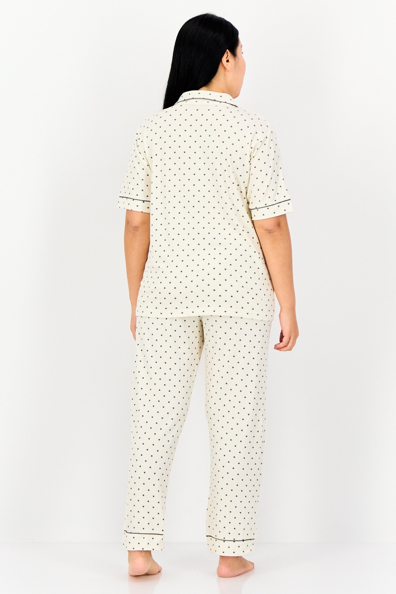Women 2 Pieces Allover Print Pajamas Set, Multicolor