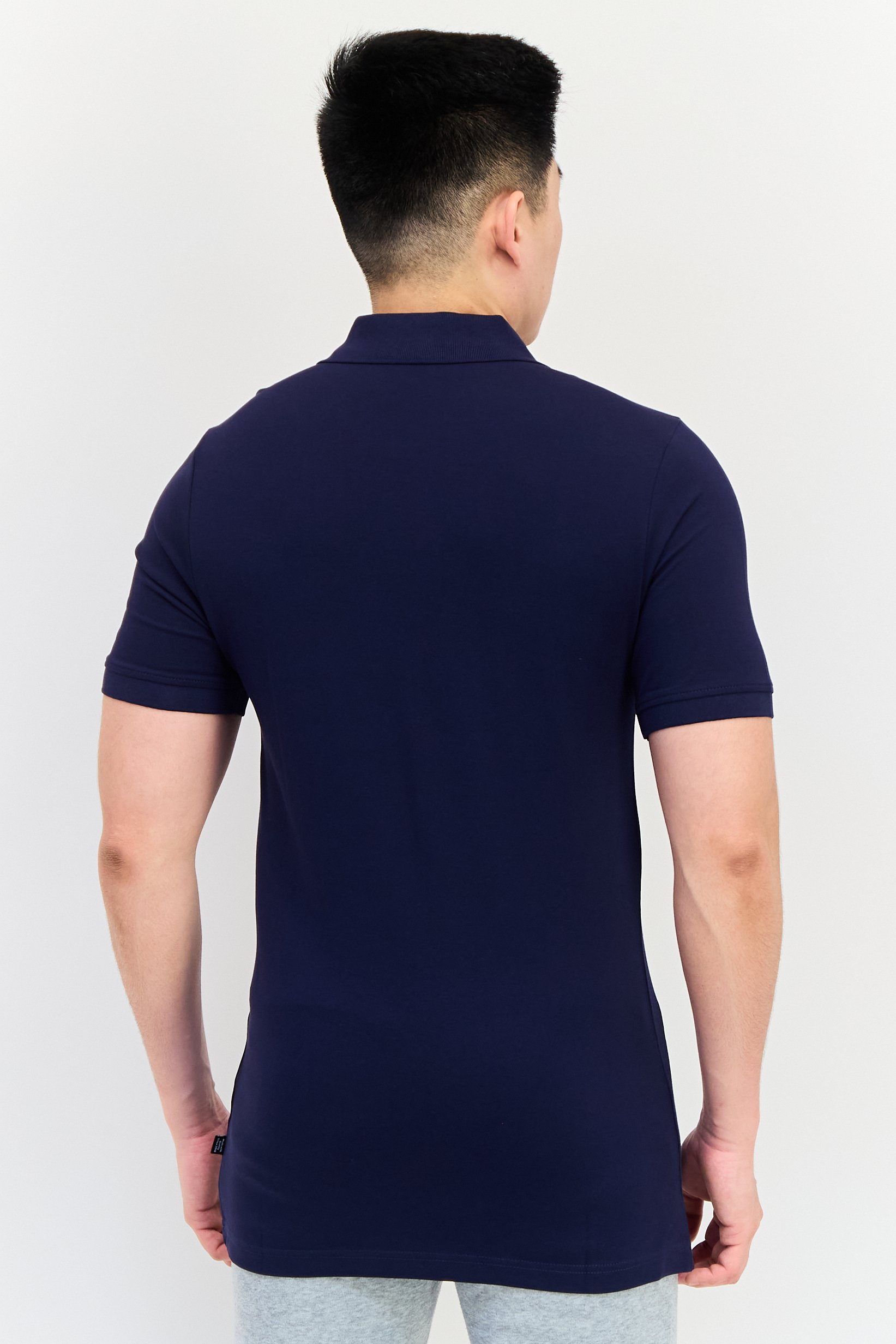 Men Sportswear Fit Short Sleeves Outdoor Polo Shirt, Navy Blue