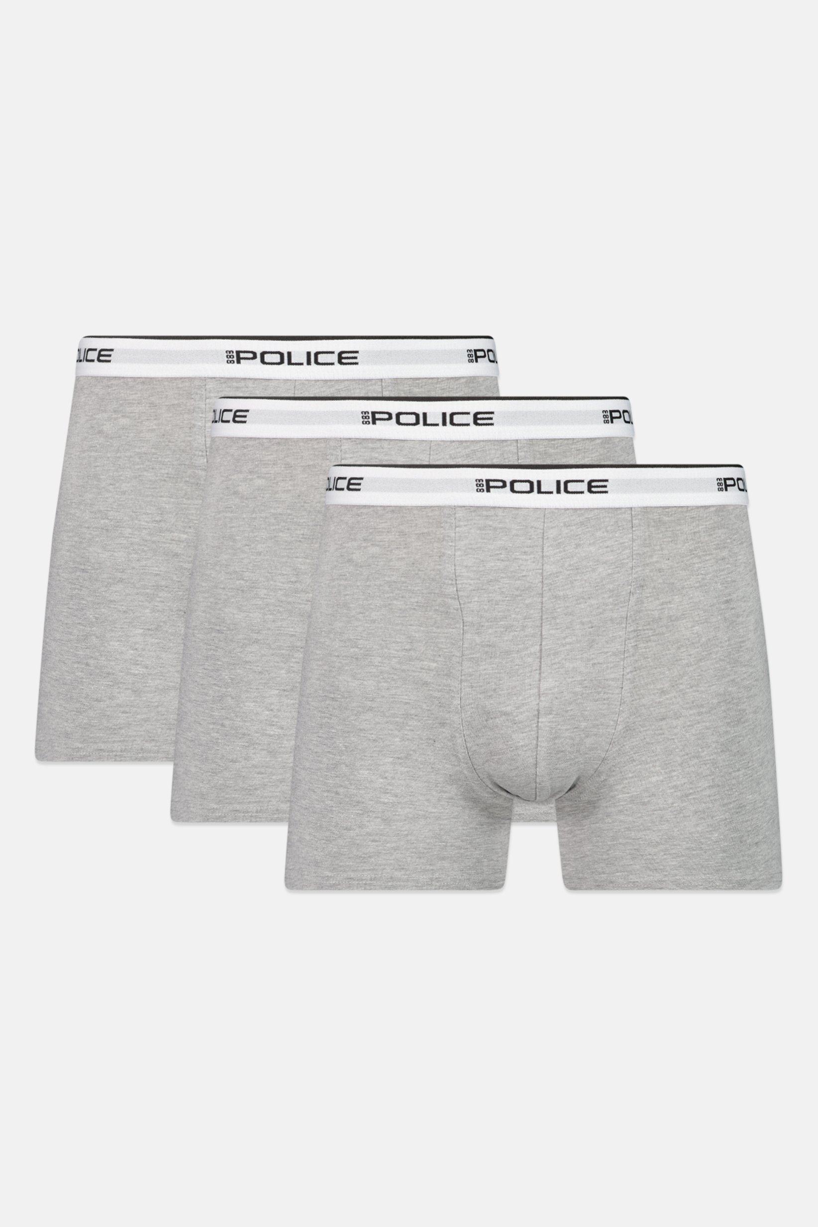 Men 3 Pcs Brand Logo Boxer Shorts, Grey