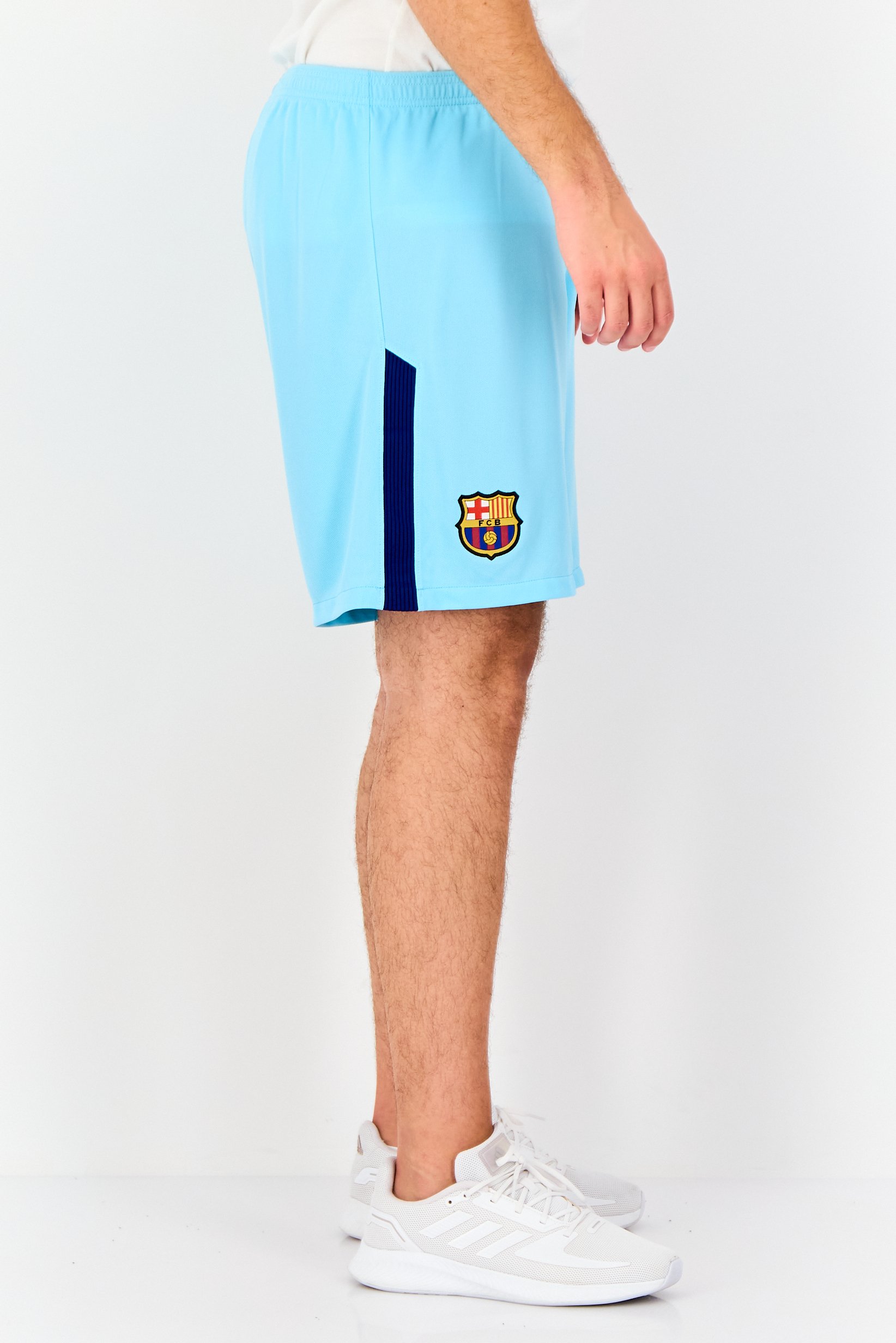 Men Dri Fit Embroidered Logo Football Shorts, Turquoise