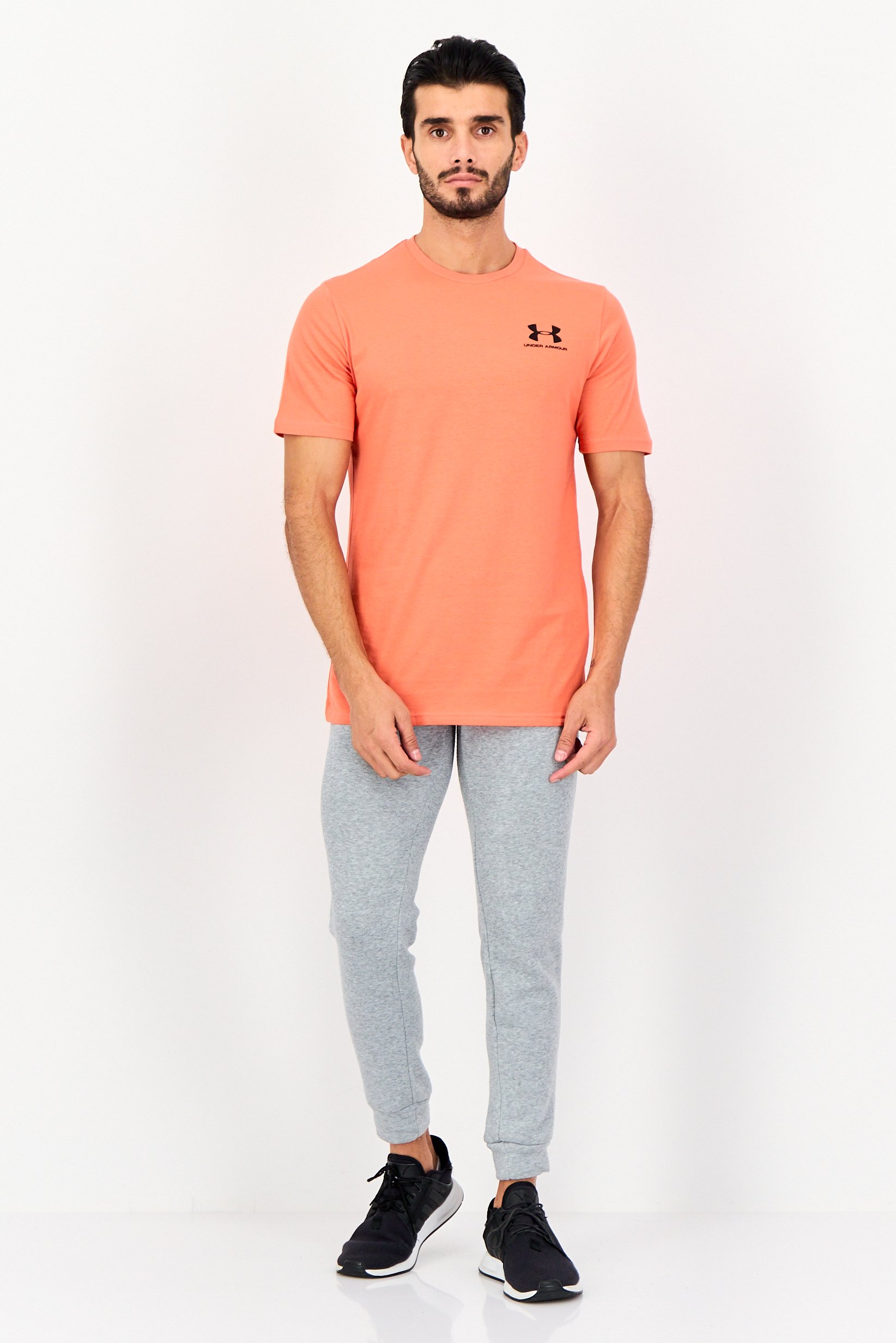 Men Loose Fit Short Sleeve Outdoor T-Shirts, Orange