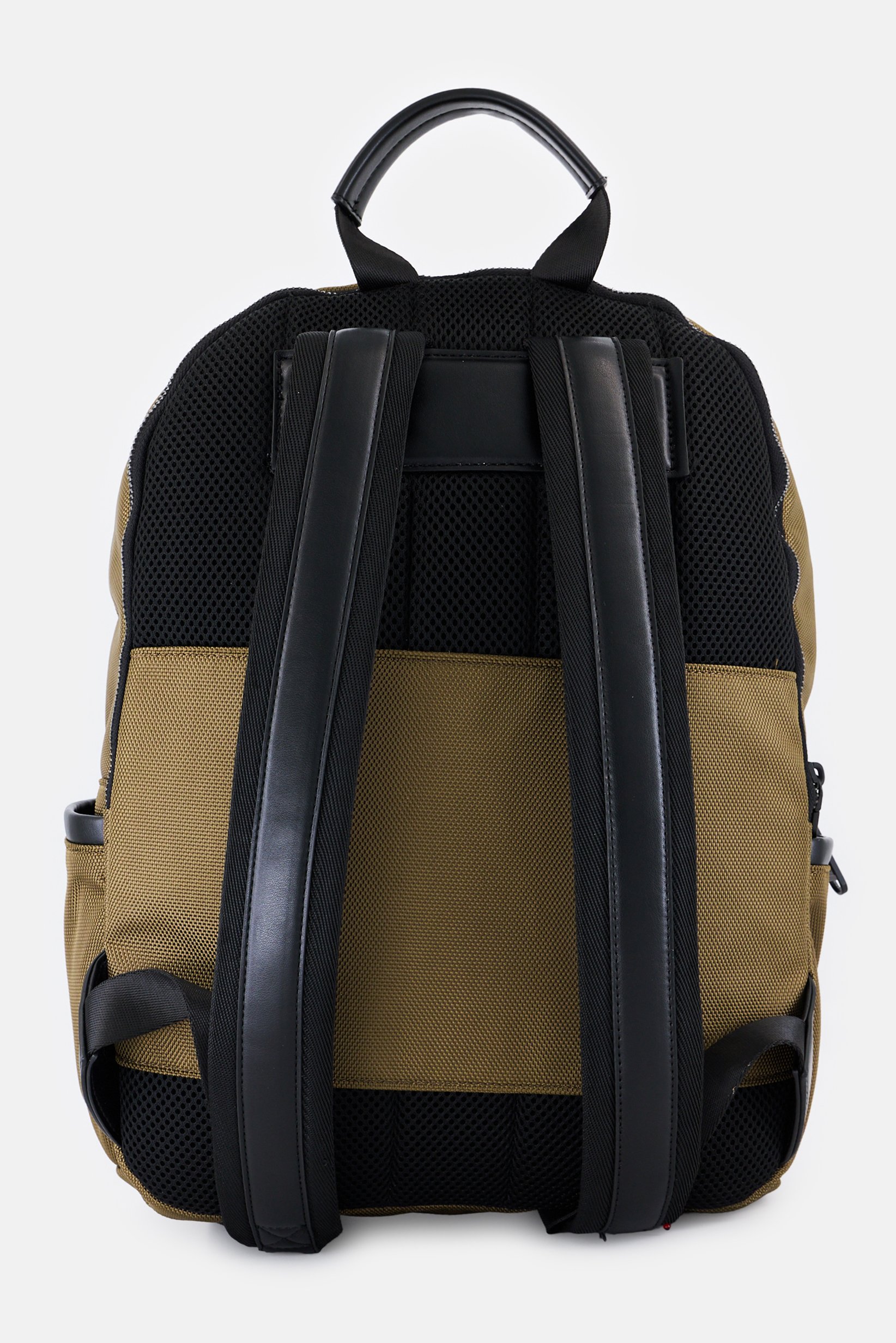 Buy Pajar Men Textured Brand Logo Backpack, Khaki Online | Brands For Less