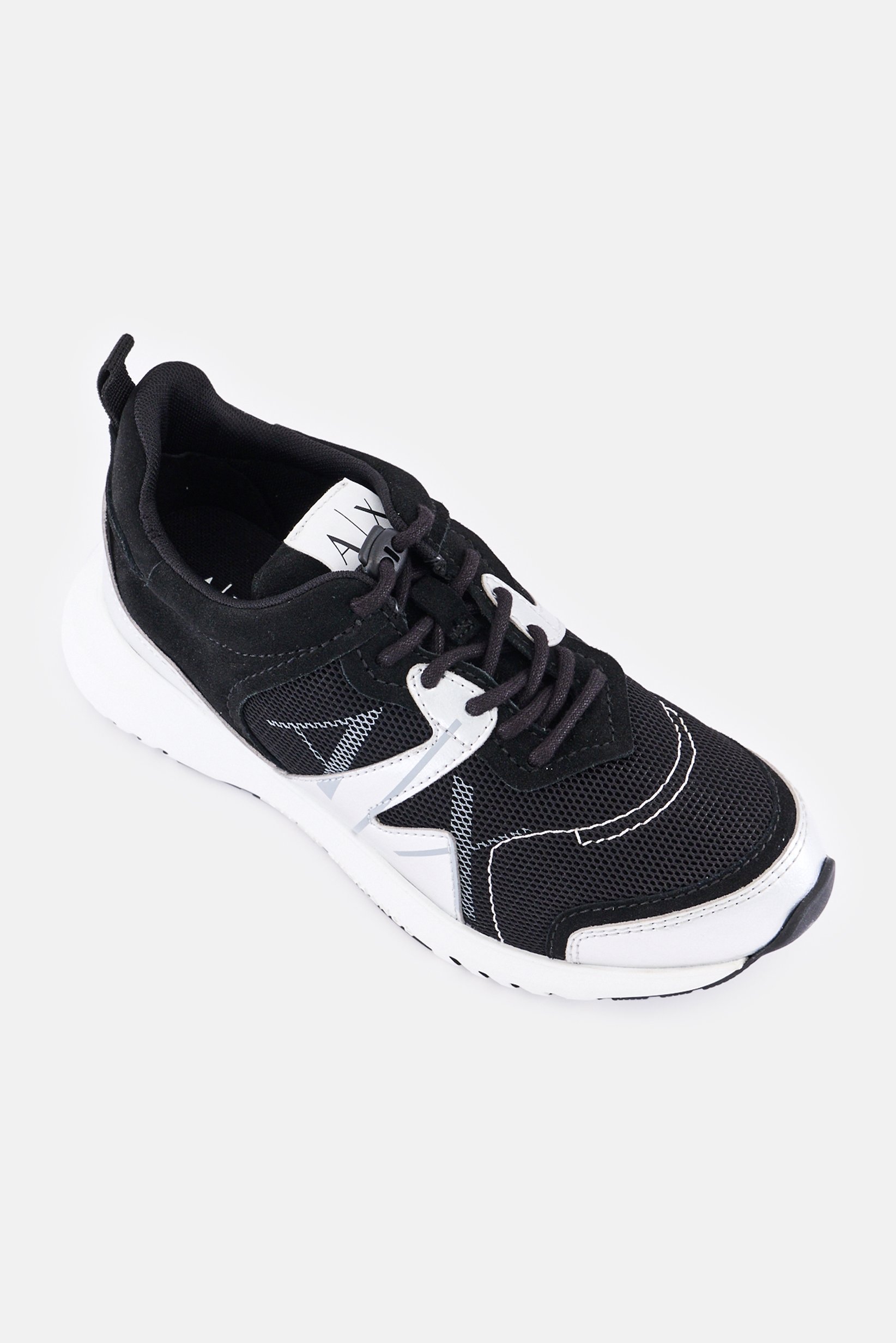 AX Armani Exchange Women Medium Lace Up Sneakers, Black